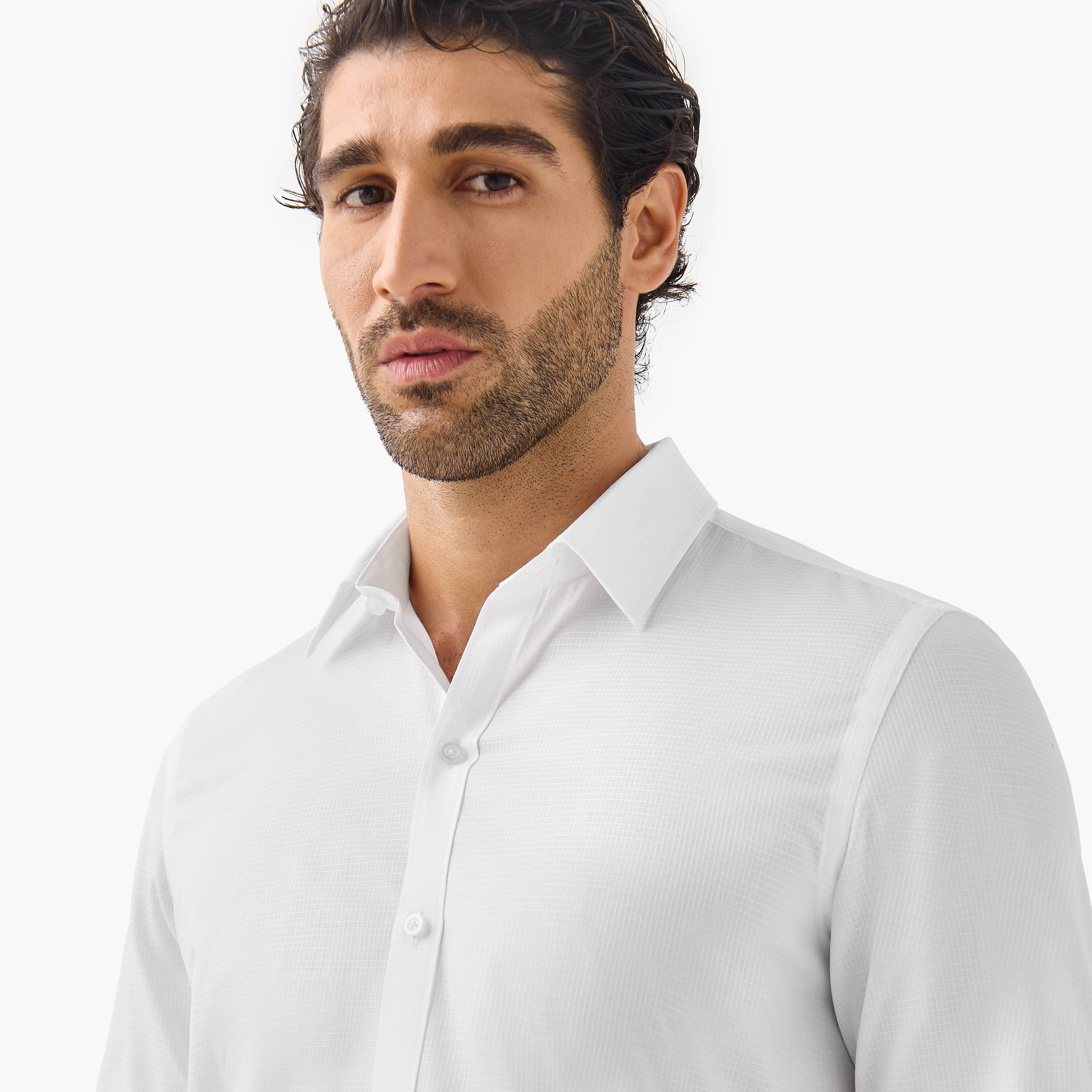 Regular Fit Textured Shirt with Long Sleeves-men-clothing-shirts-image-4