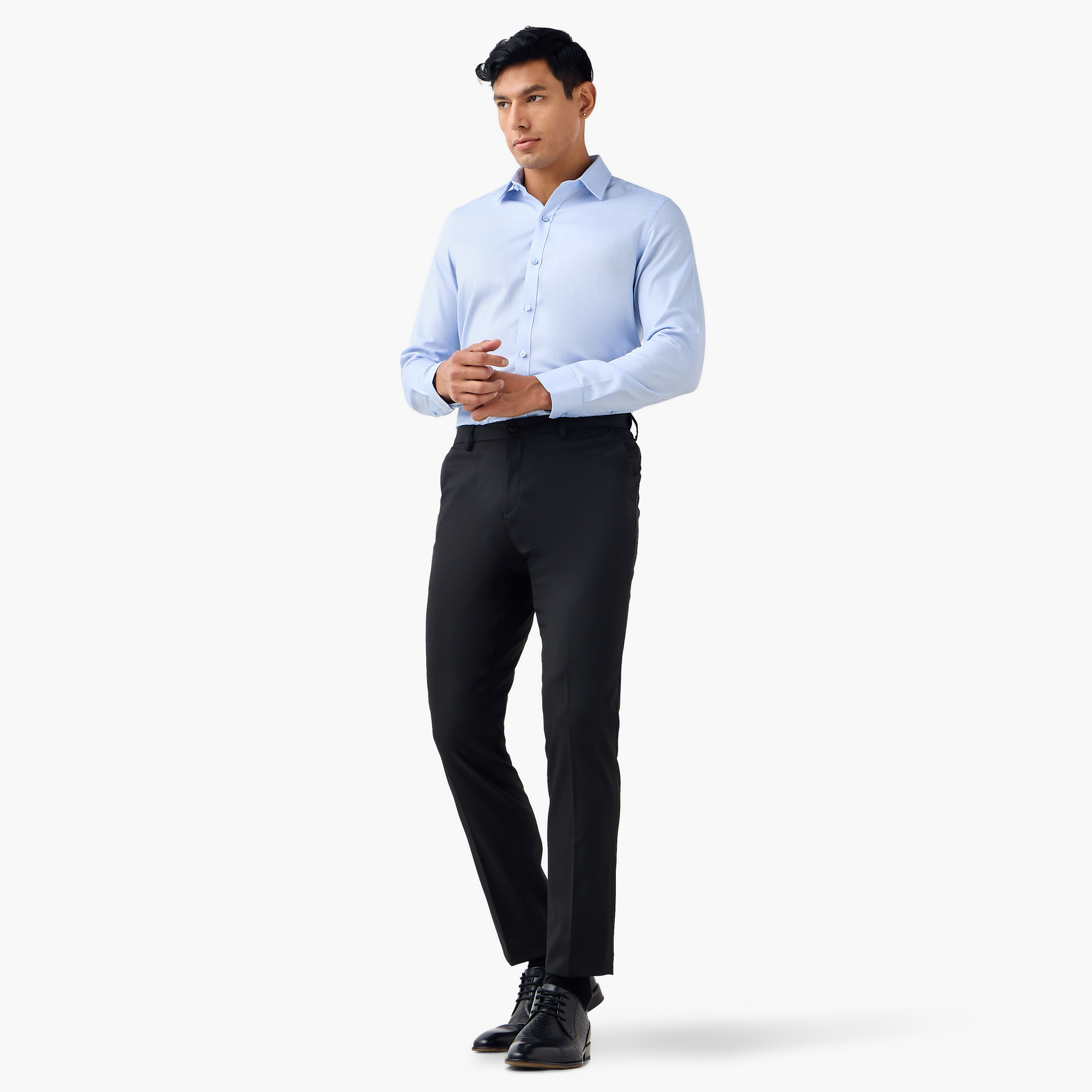 قميص بارز الملمس بقصّة عادية وياقة عادية-men-clothing-shirts-image-2