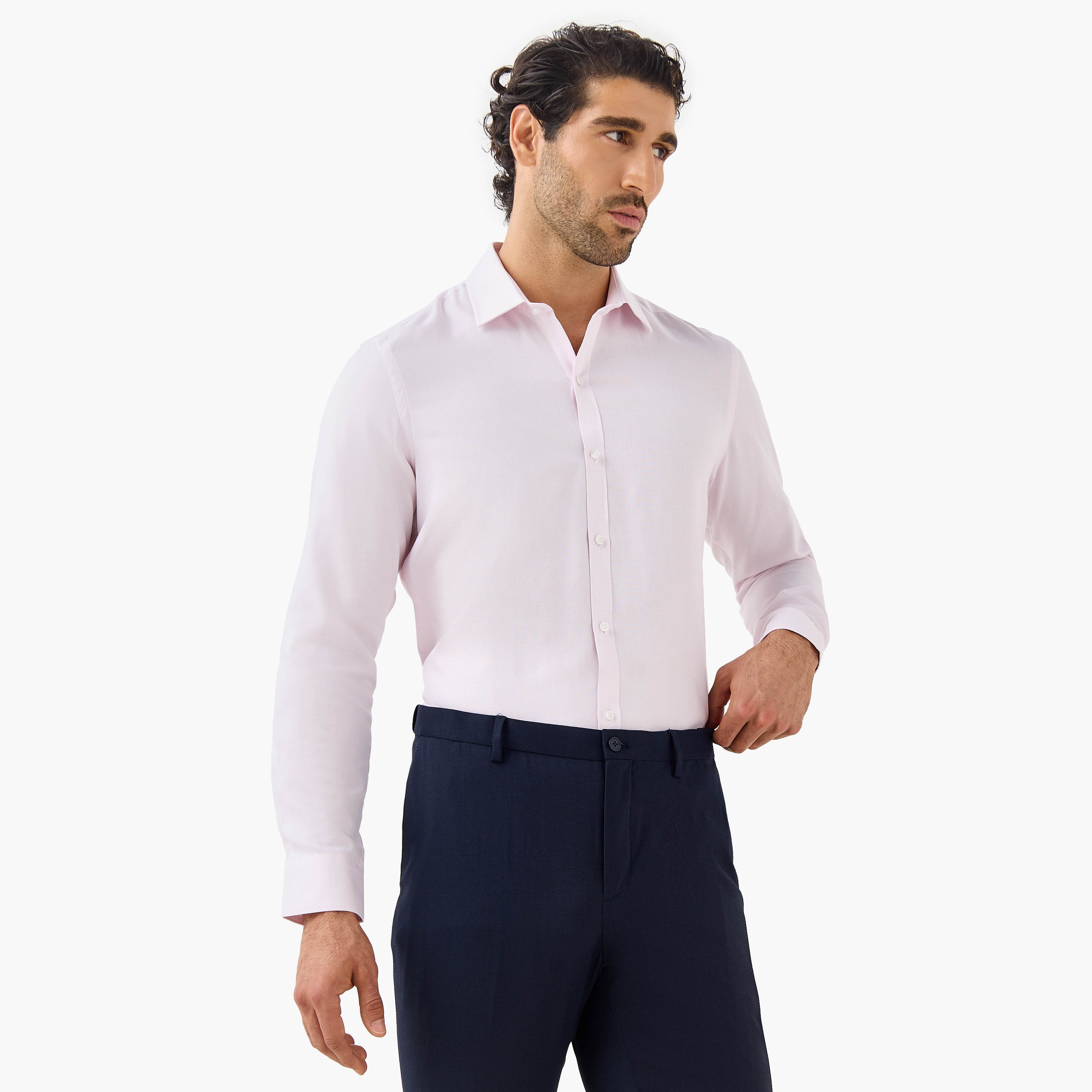 Regular Fit Textured Collared Shirt-men-clothing-shirts-image-1