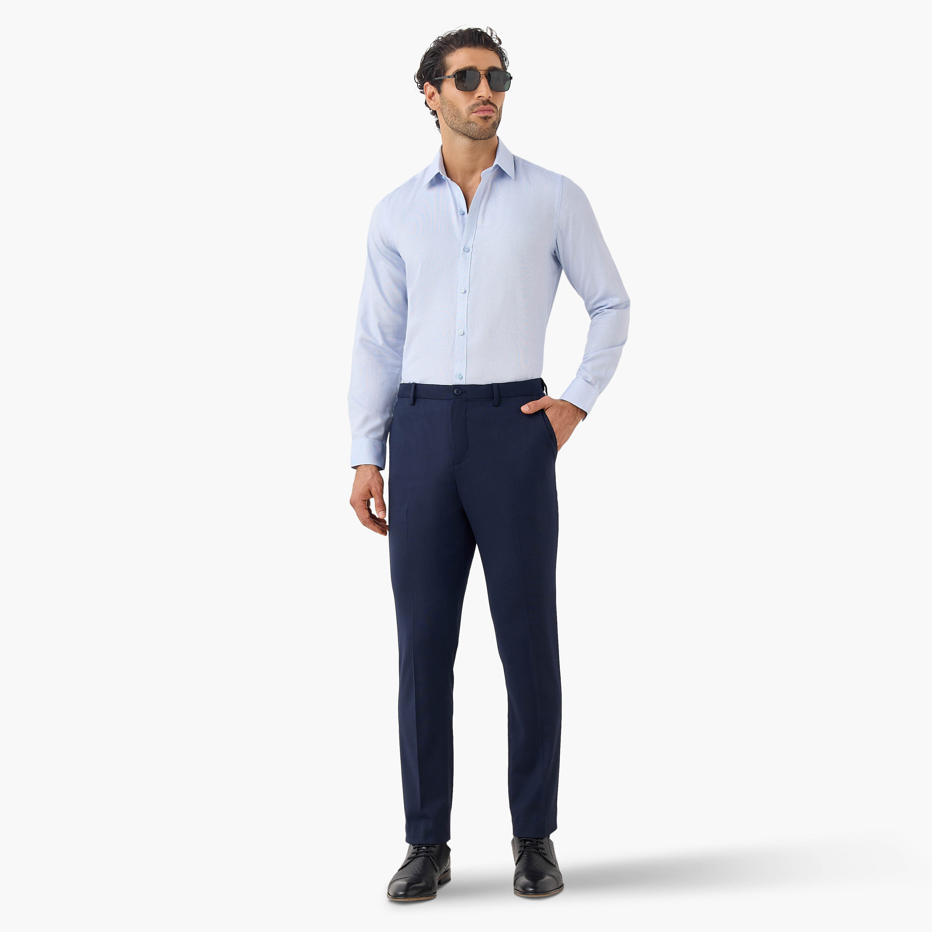 قميص بارز الملمس بقصّة عادية وياقة عادية-men-clothing-shirts-image-2