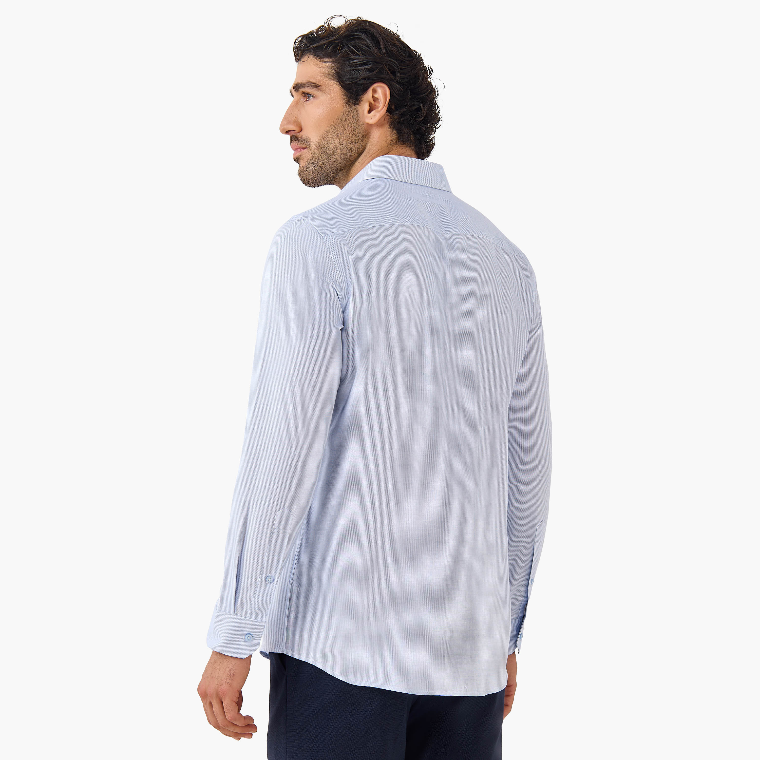 قميص بارز الملمس بقصّة عادية وياقة عادية-men-clothing-shirts-image-3