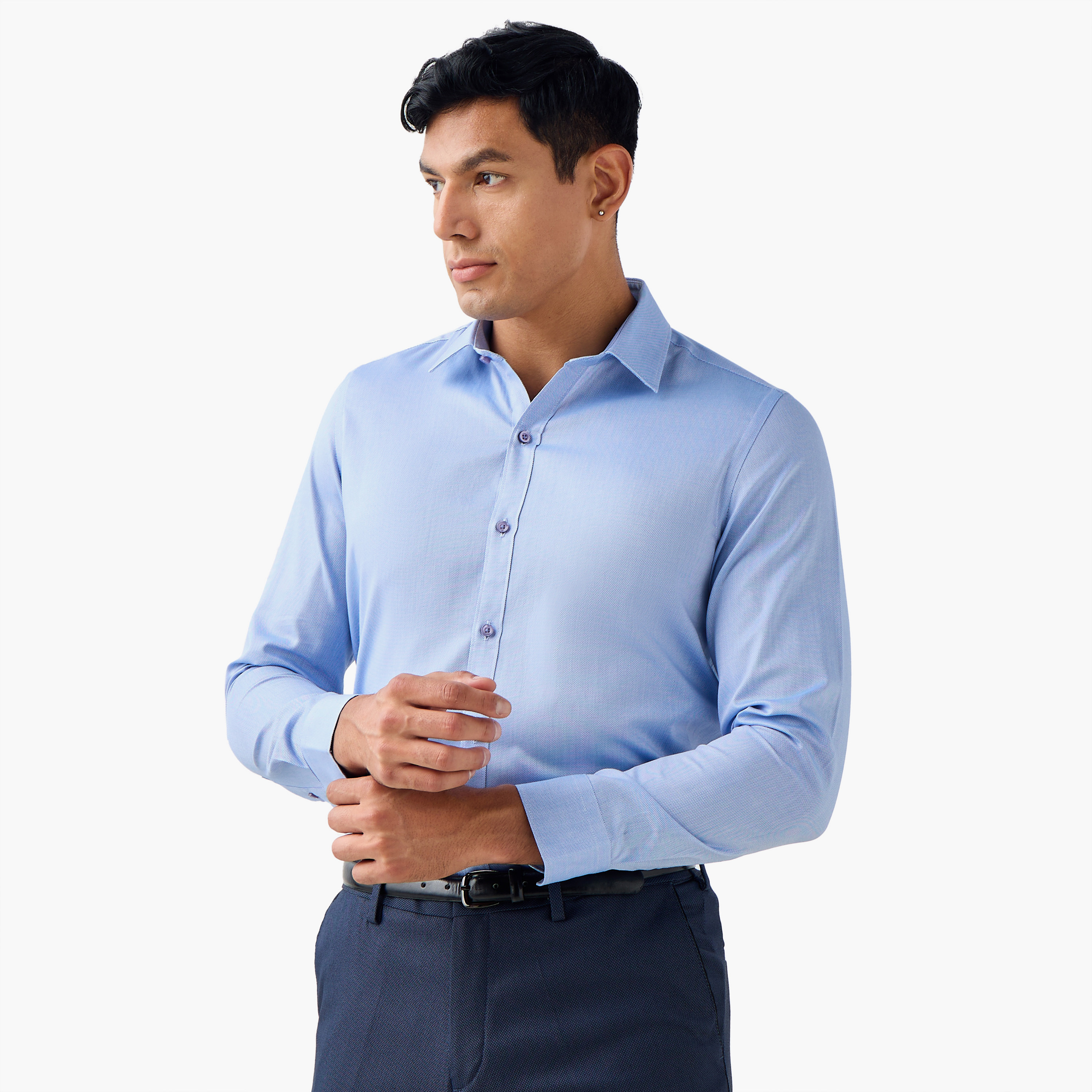 Textured Regular Fit Formal Shirt-men-clothing-shirts-image-1