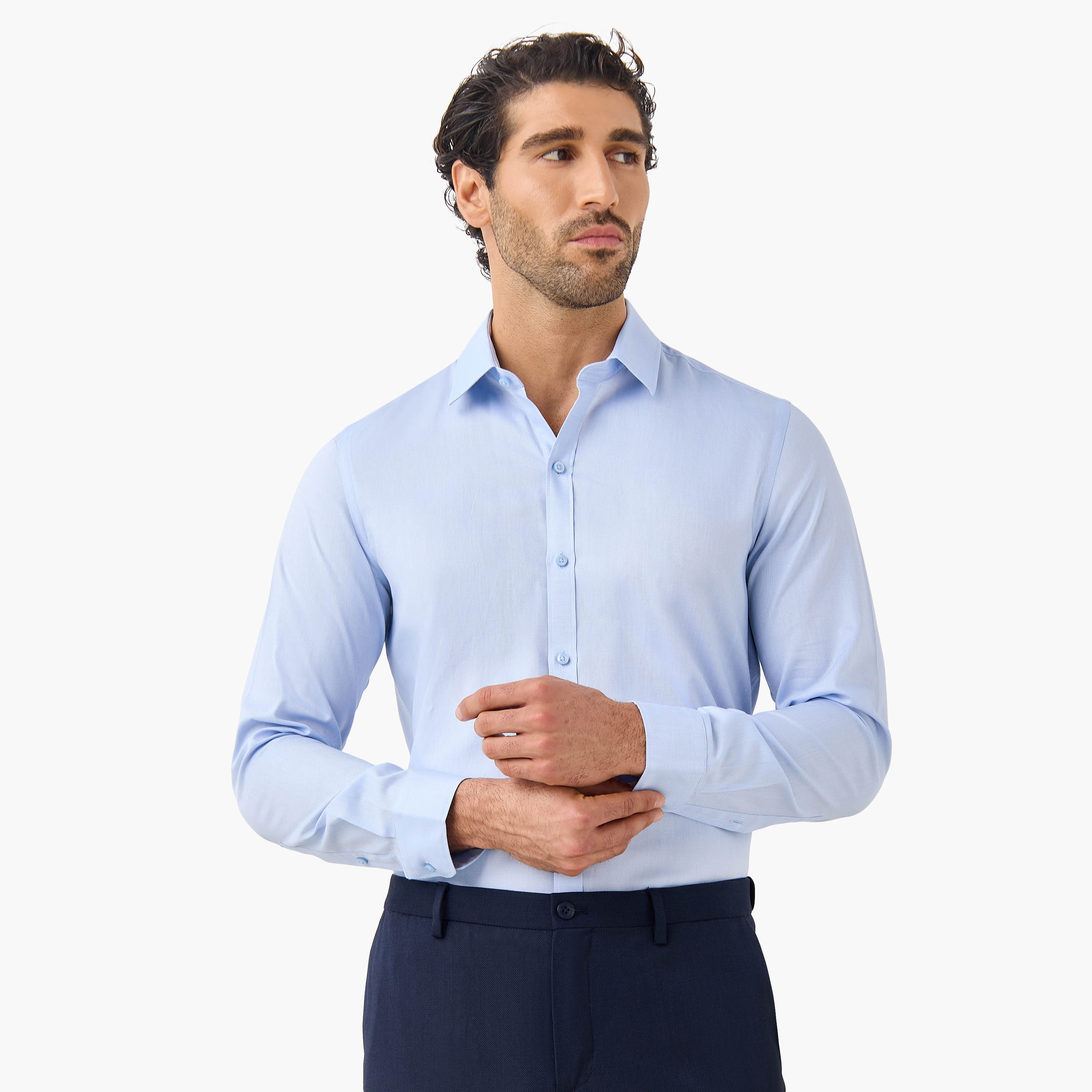 قميص رسمي بارز الملمس بقصّة عادية-men-clothing-shirts-image-1