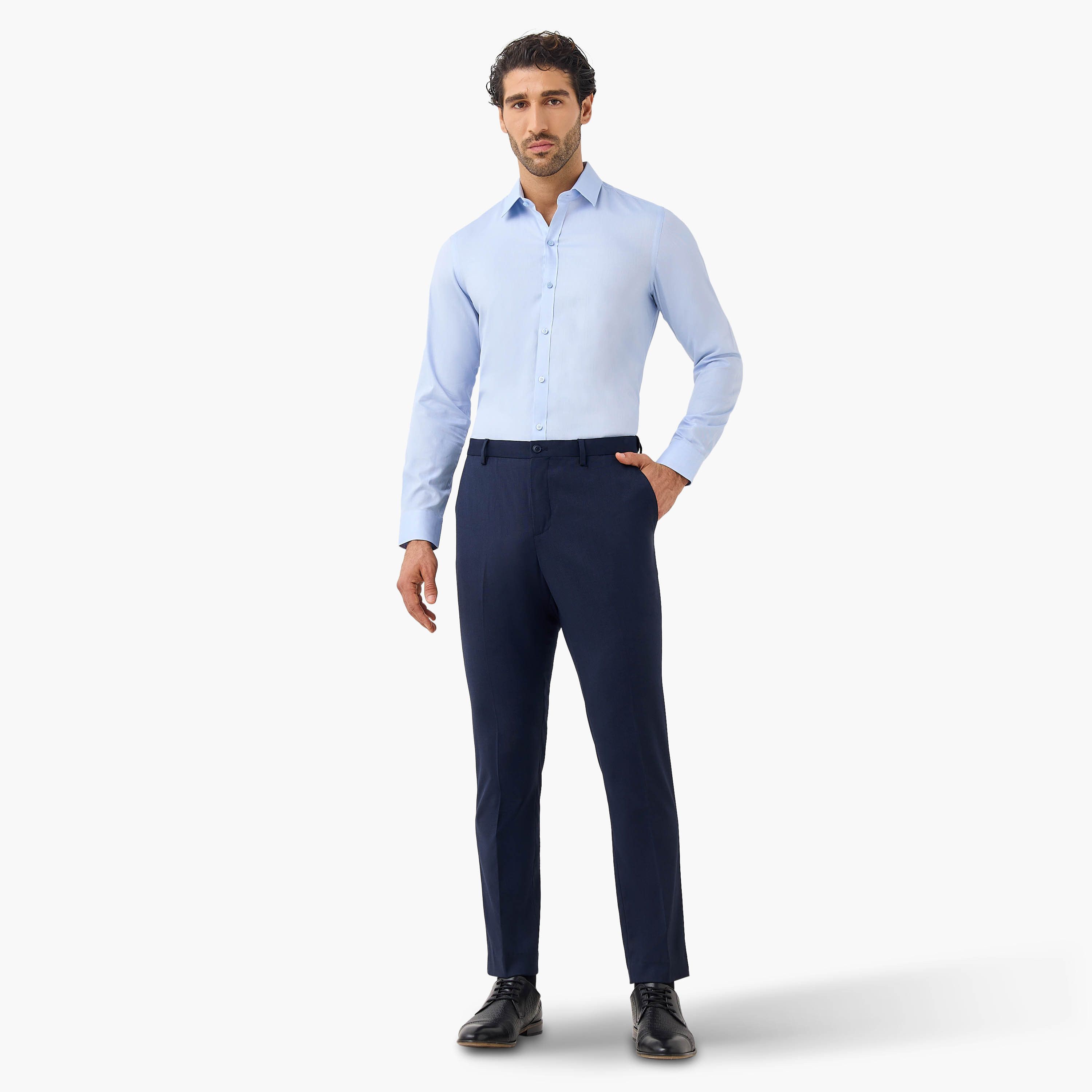 قميص رسمي بارز الملمس بقصّة عادية-men-clothing-shirts-image-2