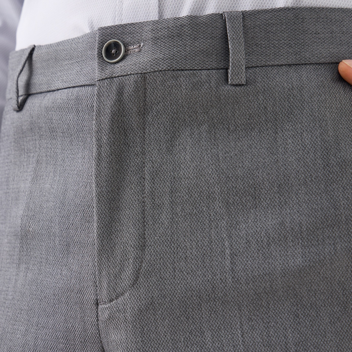 Slim Fit Flexi Waist Formal Trousers with Pockets-men-clothing-bottoms-trousersandchinos-trousers-image-5