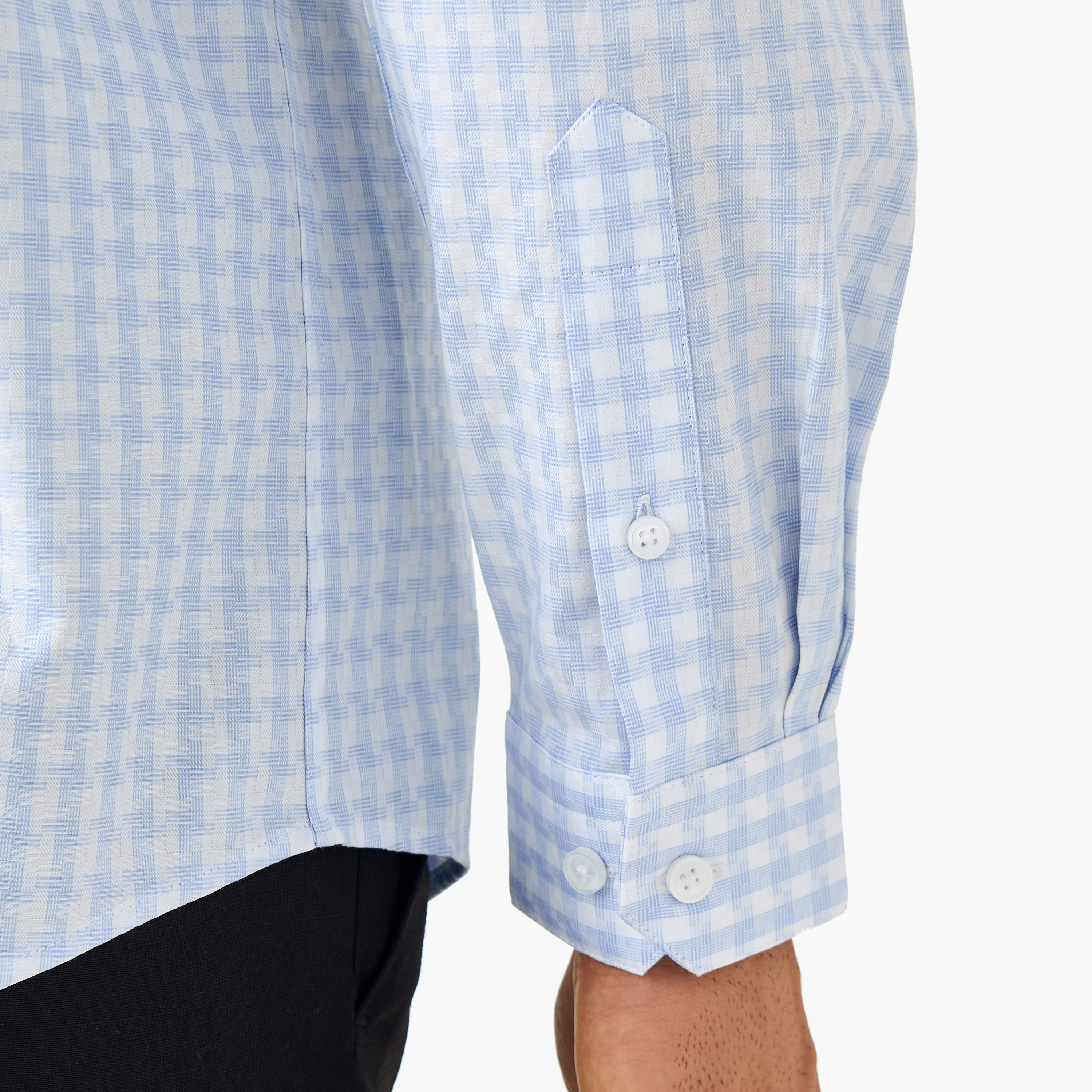 قميص دوبي كاروهات بياقة وقصة عادية-men-clothing-shirts-image-4