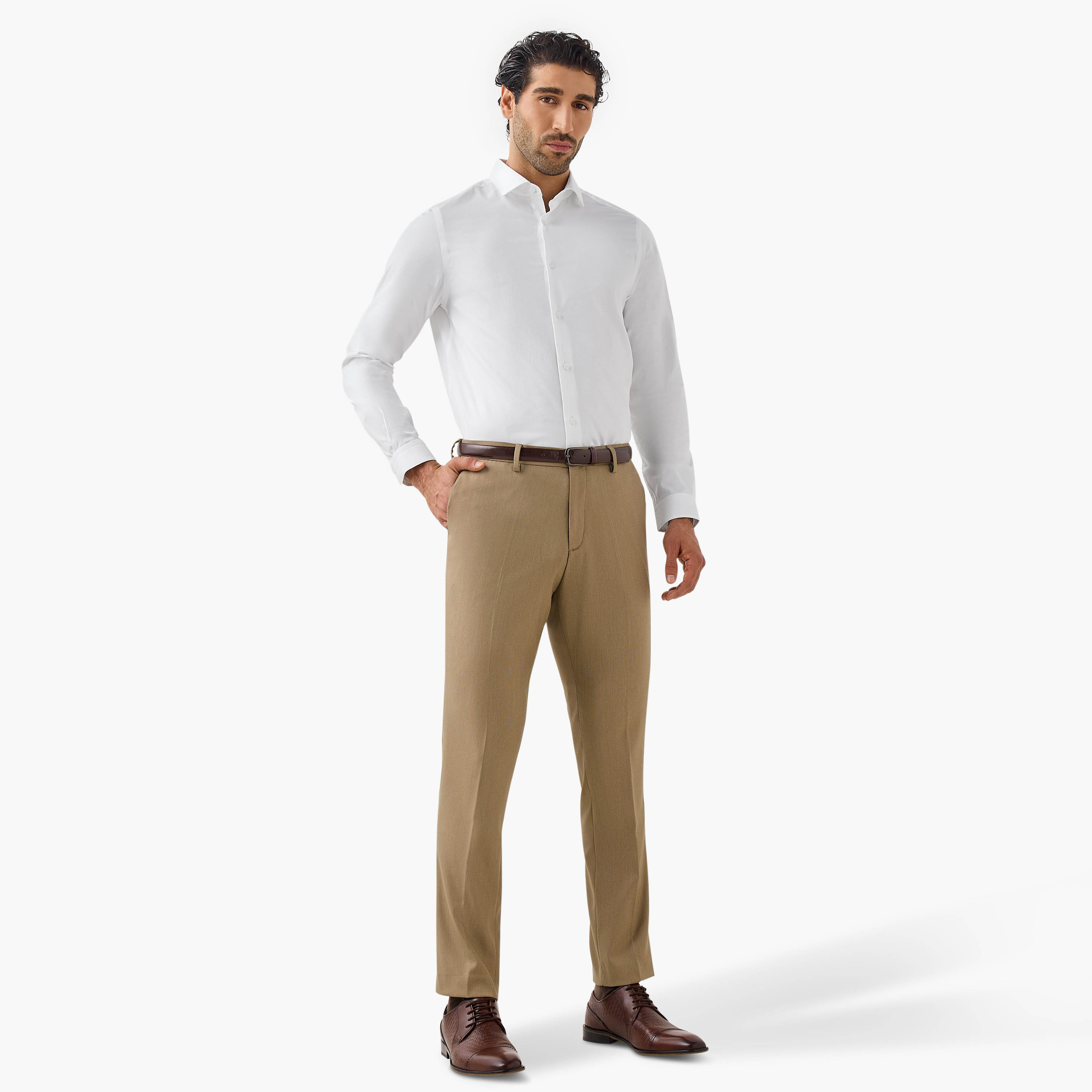 قميص بارز الملمس بقصّة عادية وأكمام طويلة-men-clothing-shirts-image-2