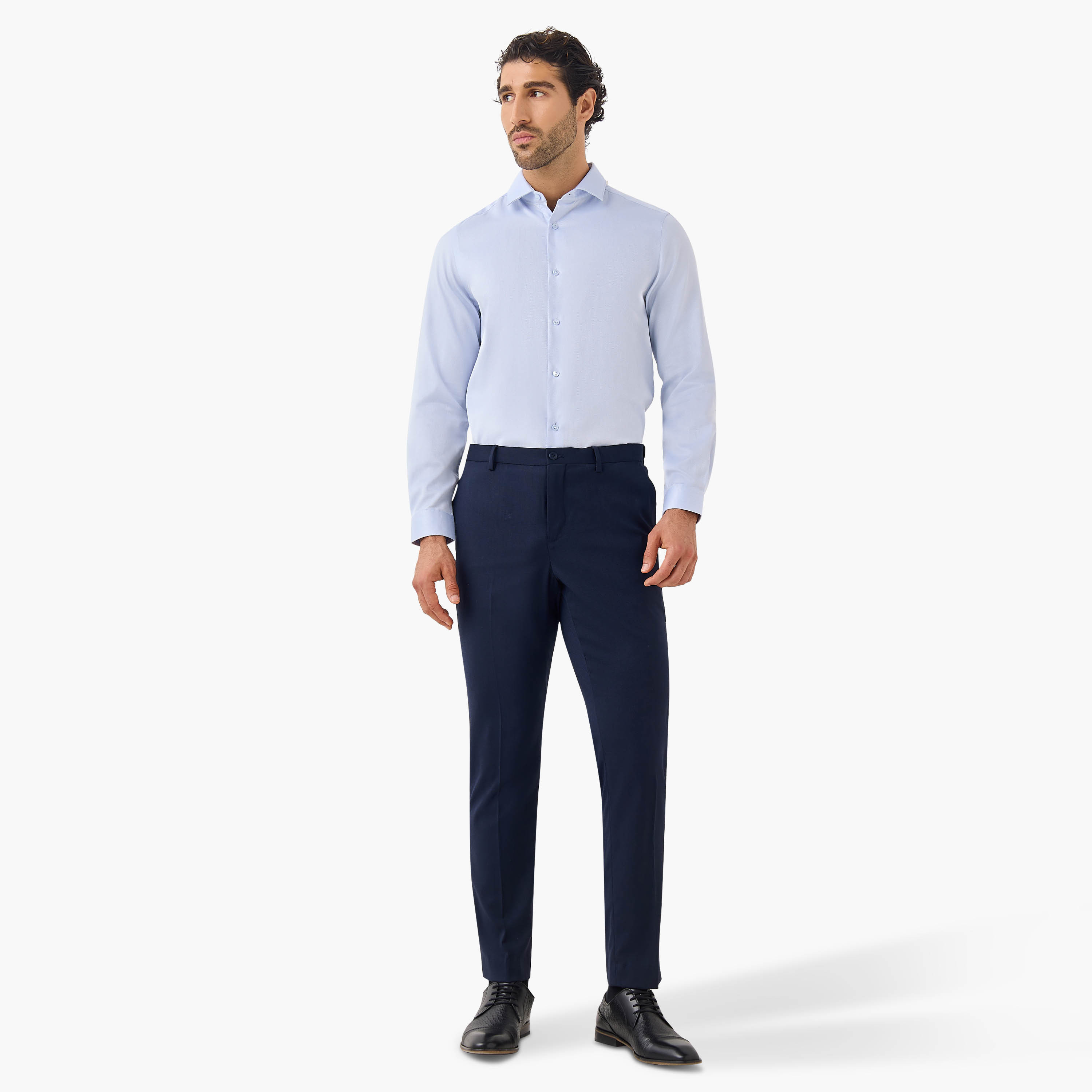 Regular Fit Textured Shirt with Long Sleeves-men-clothing-shirts-image-2