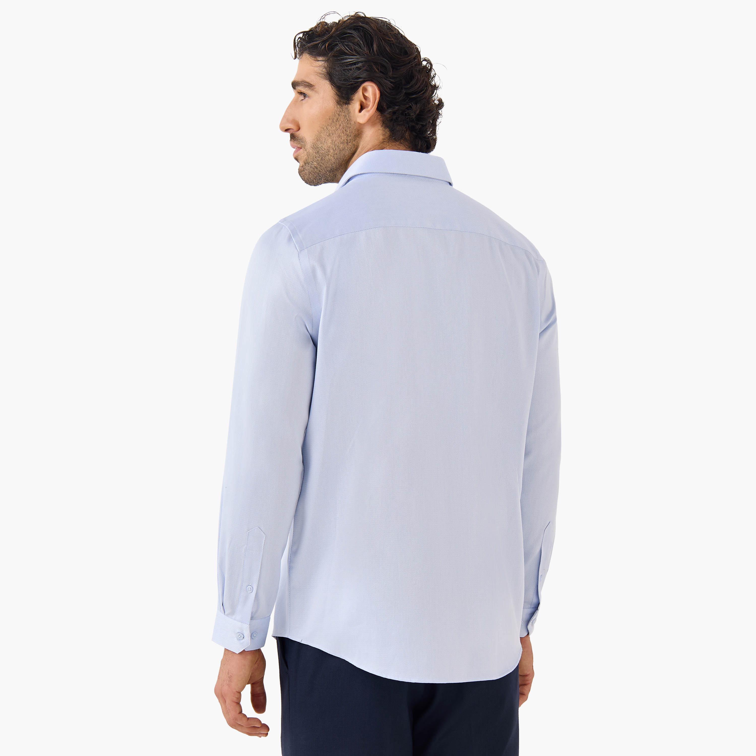 Regular Fit Textured Shirt with Long Sleeves-men-clothing-shirts-image-3