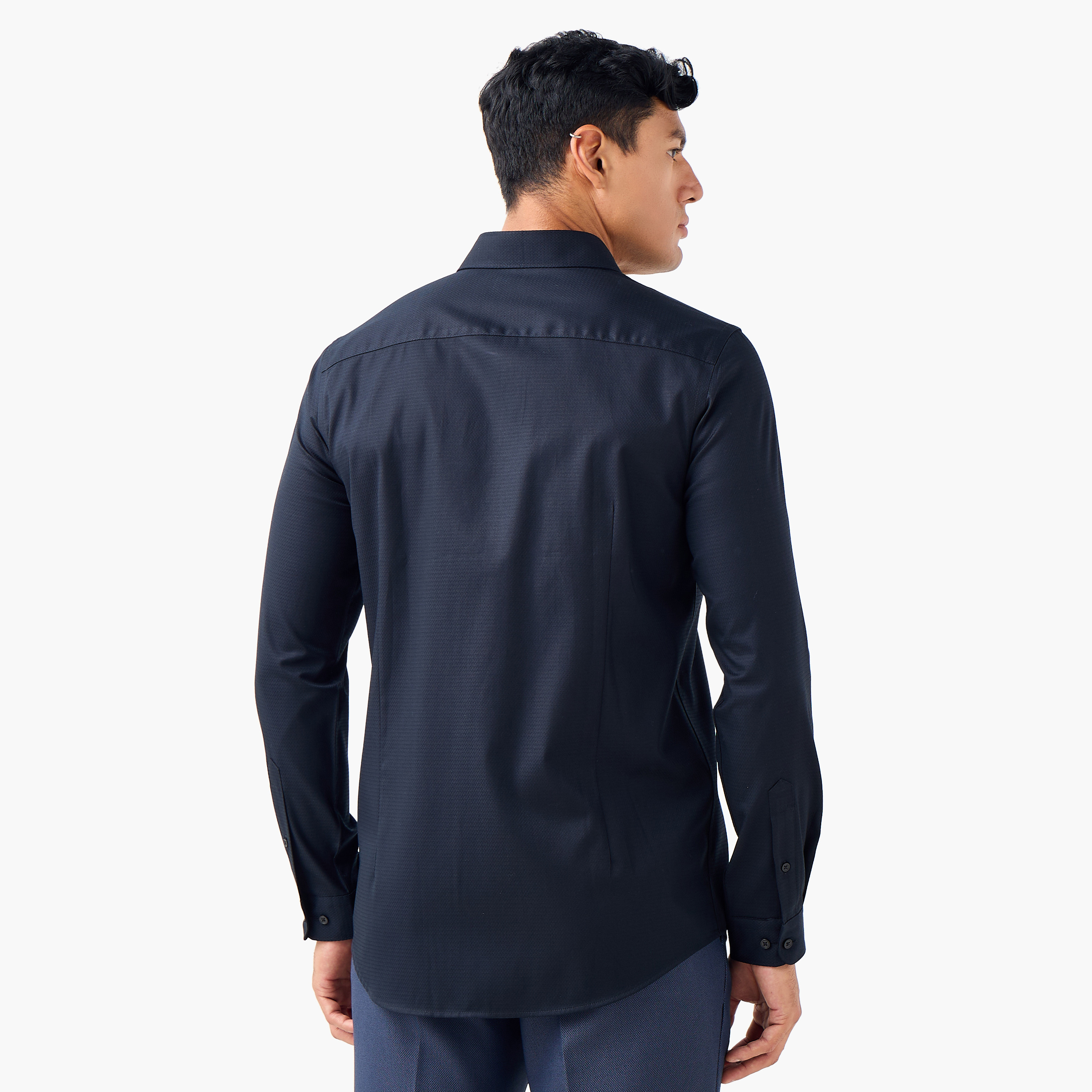 قميص دوبي بقصّة سليم وياقة عادية-men-clothing-shirts-image-4