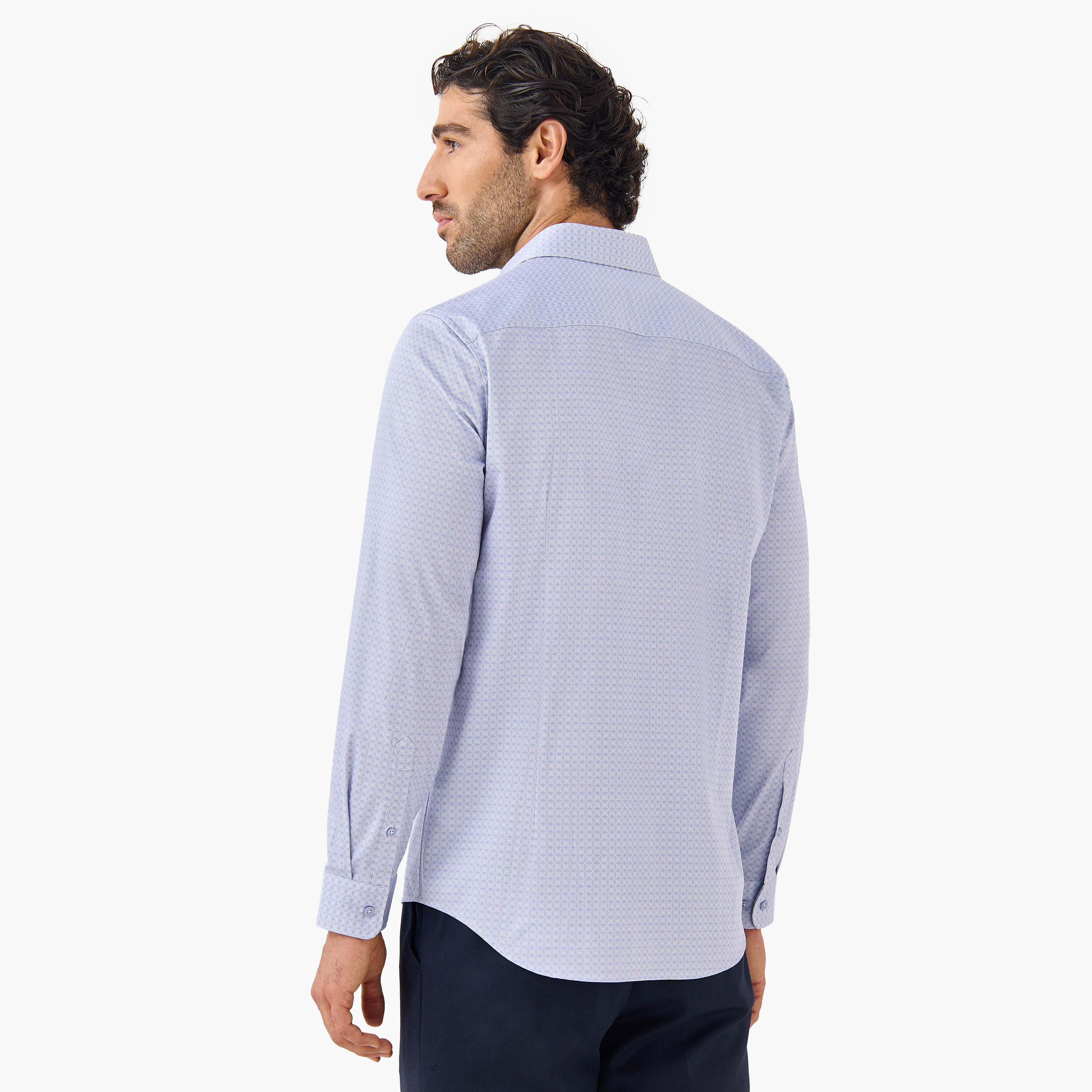 Slim Fit Printed Shirt with Long Sleeves-men-clothing-shirts-image-3
