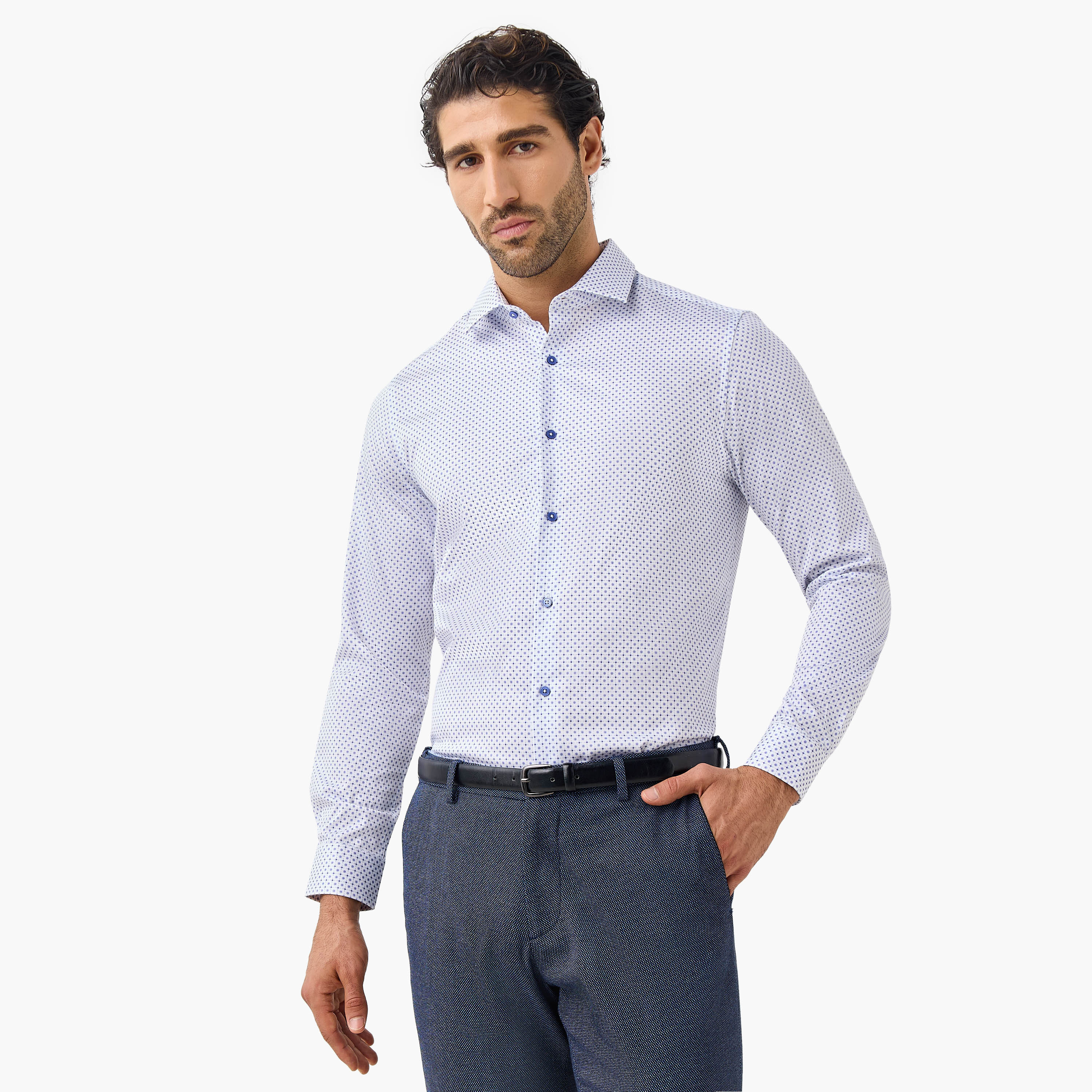 قميص بقصّة سليم وأكمام طويلة وطبعات-men-clothing-shirts-image-1