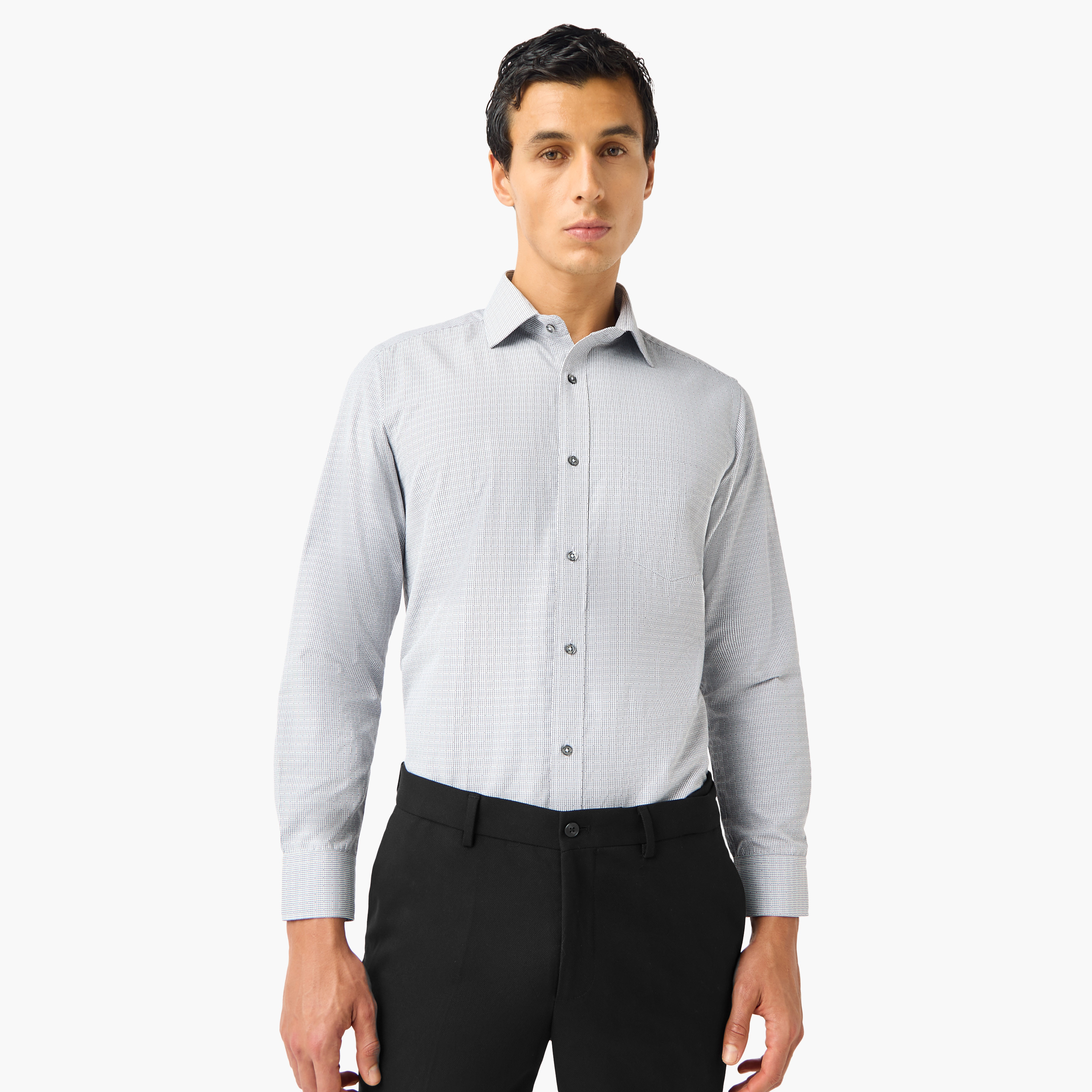 قميص كاروهات بياقة وقصّة عادية-men-clothing-shirts-image-1