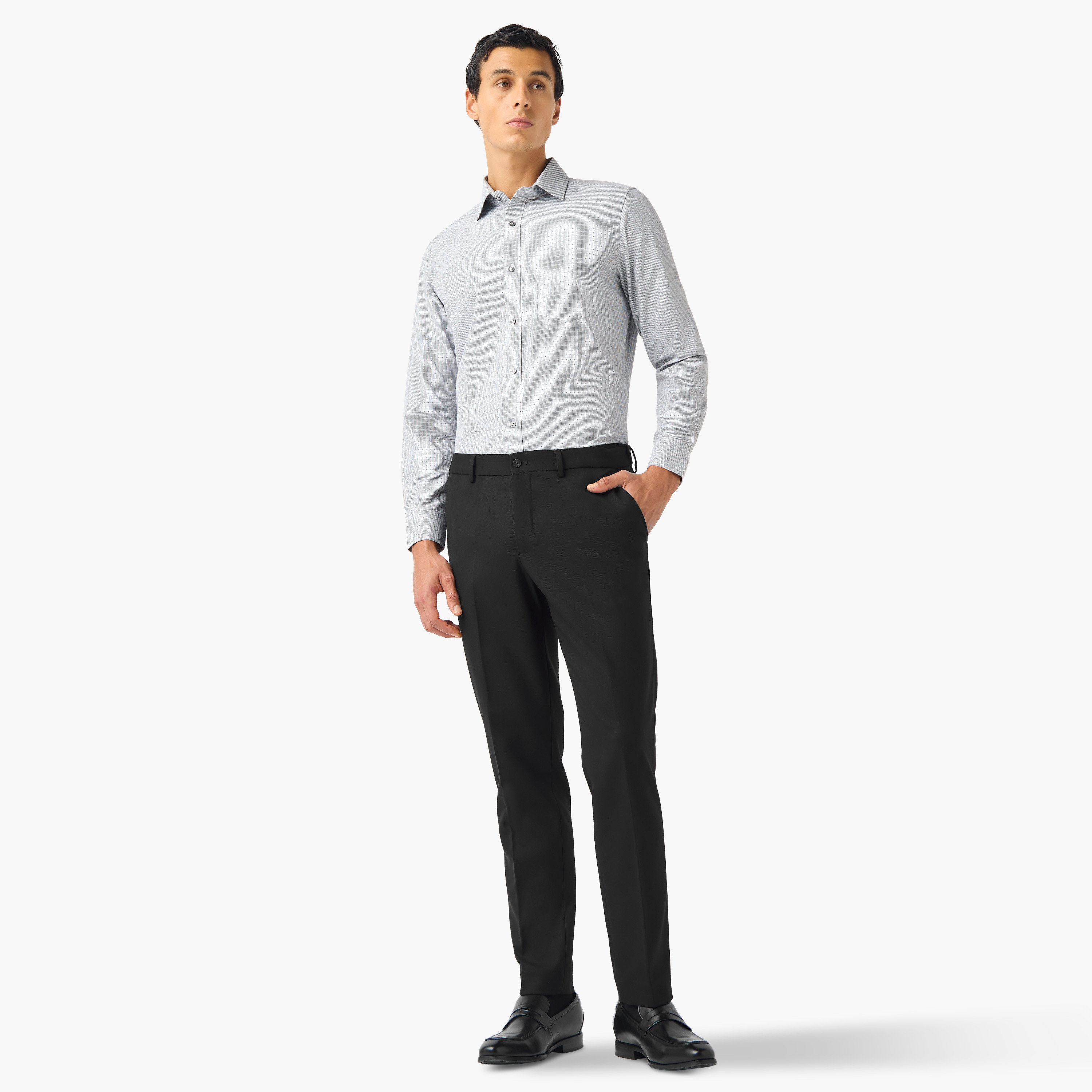 قميص كاروهات بياقة وقصّة عادية-men-clothing-shirts-image-2