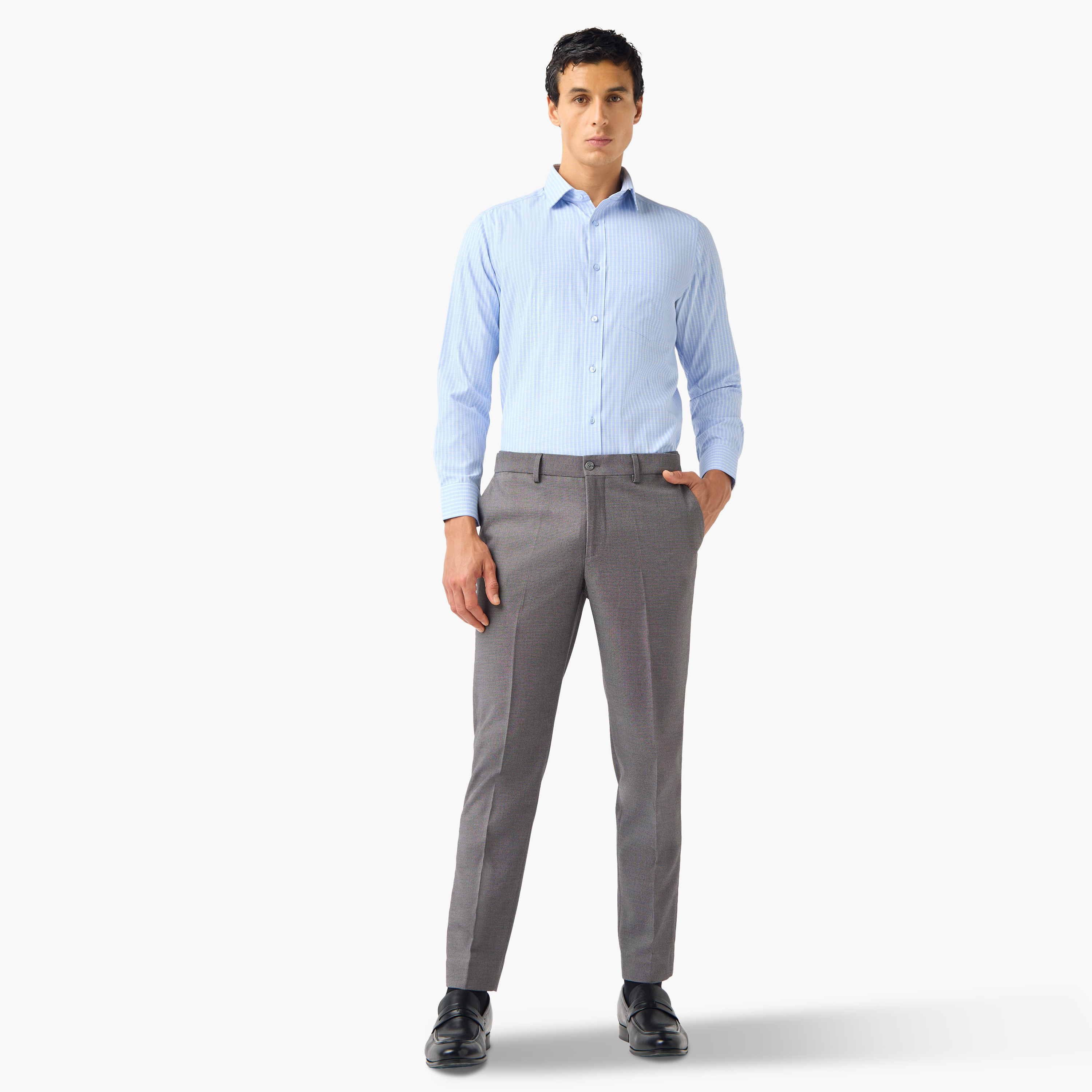 Regular Fit Checked Collared Shirt-men-clothing-shirts-image-2