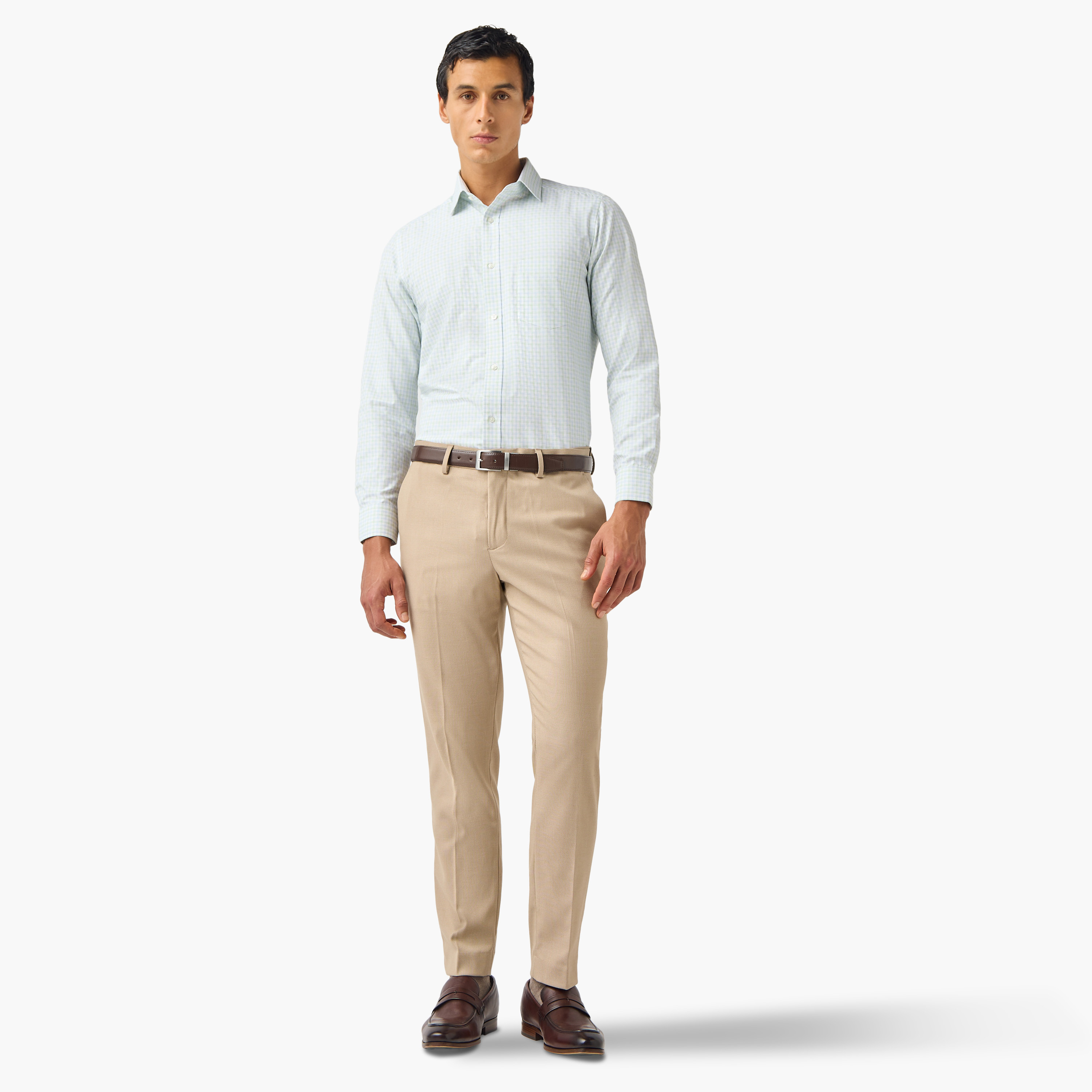 قميص كاروهات بياقة وقصّة عادية-men-clothing-shirts-image-2
