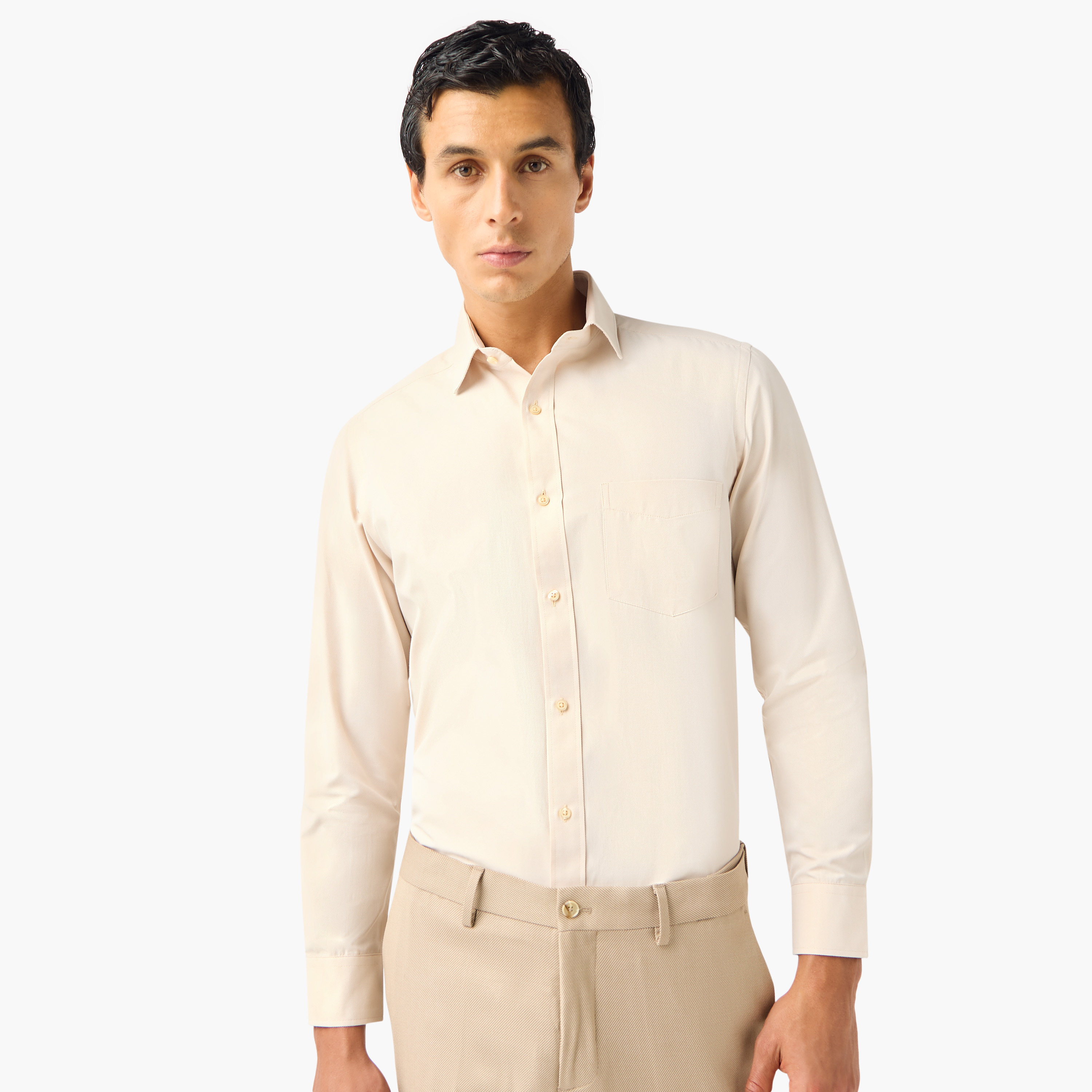 قميص دوبي بياقة وقصة عادية-men-clothing-shirts-image-1