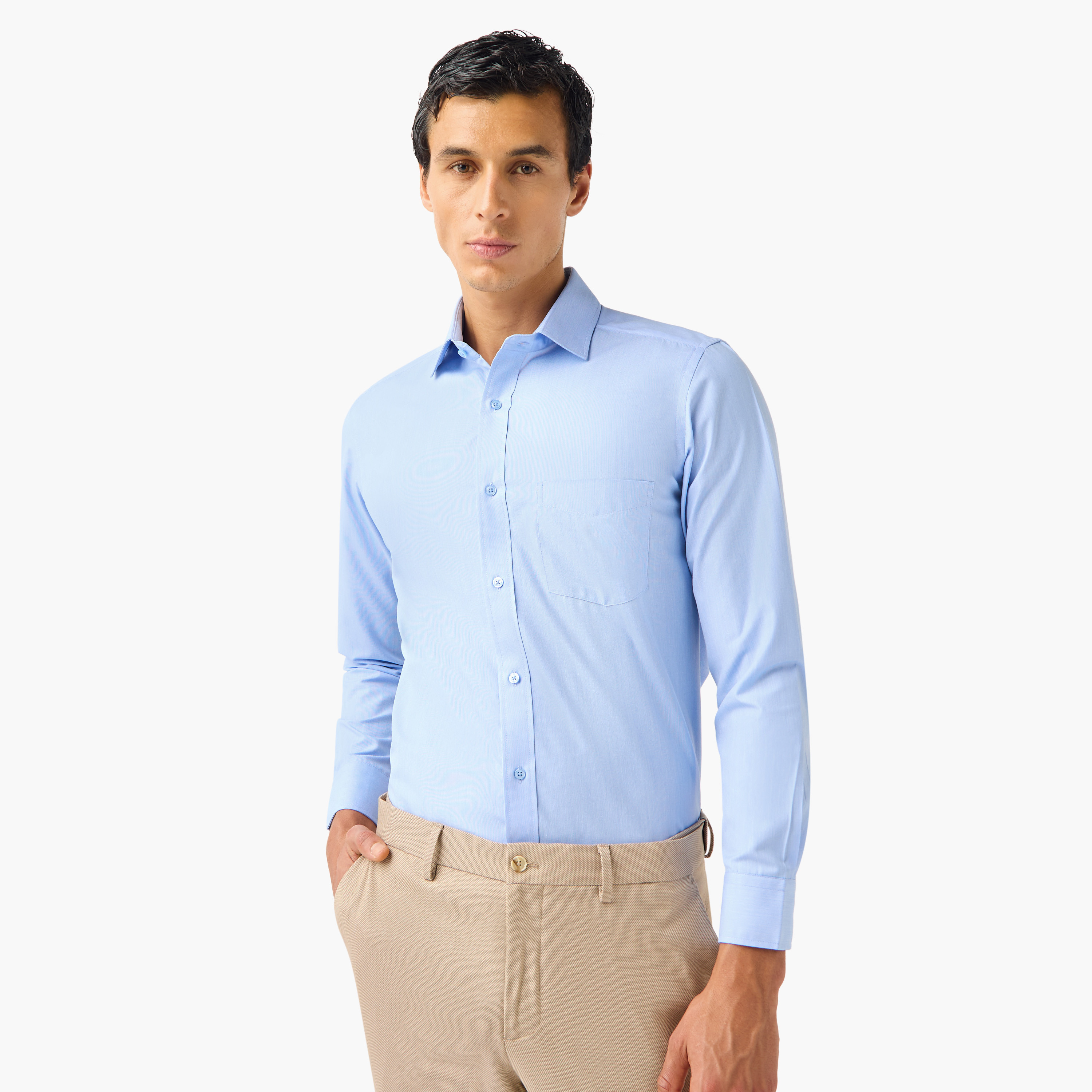 قميص بقصة عادية وياقة-men-clothing-shirts-image-1