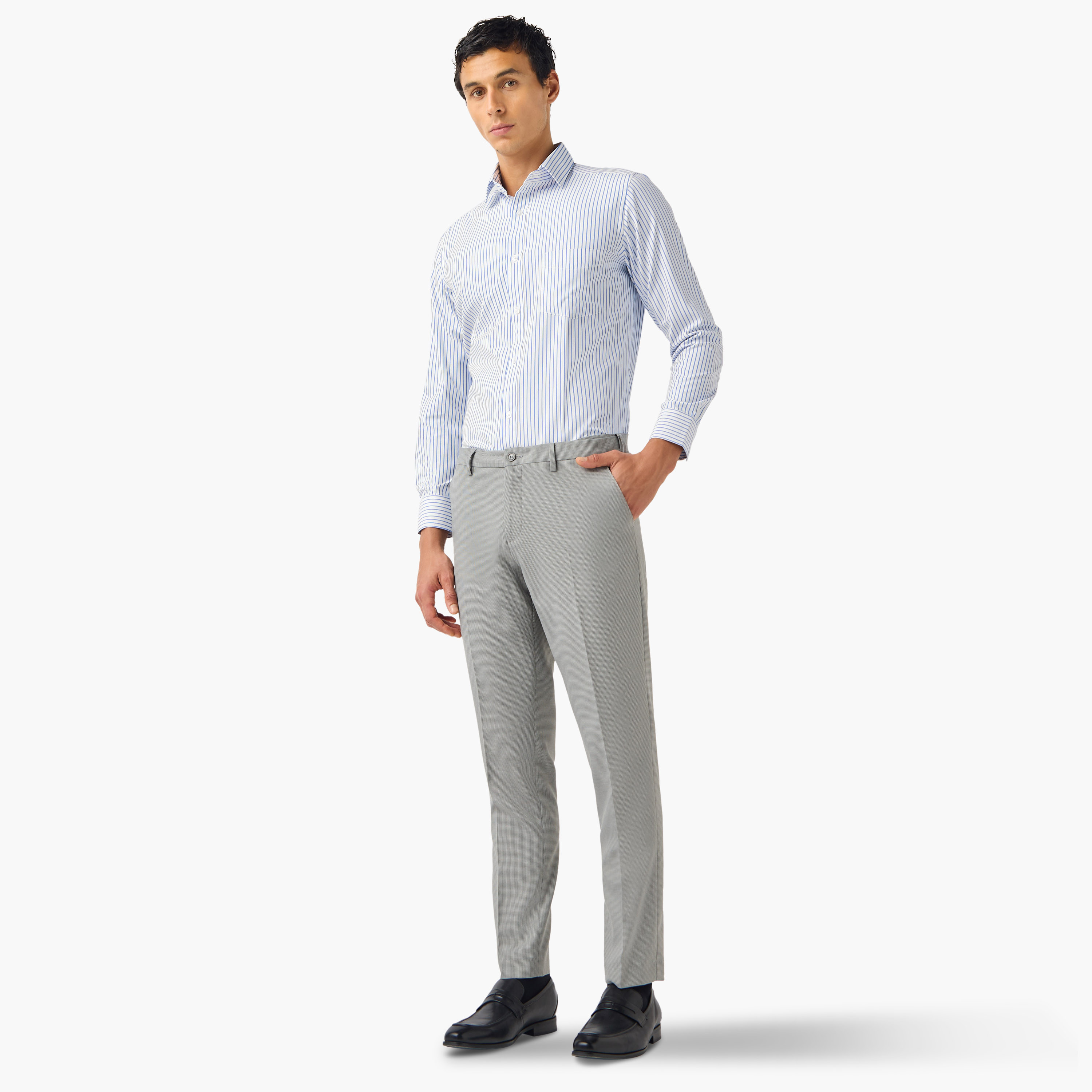 قميص مخطط بياقة وقصة عادية-men-clothing-shirts-image-5