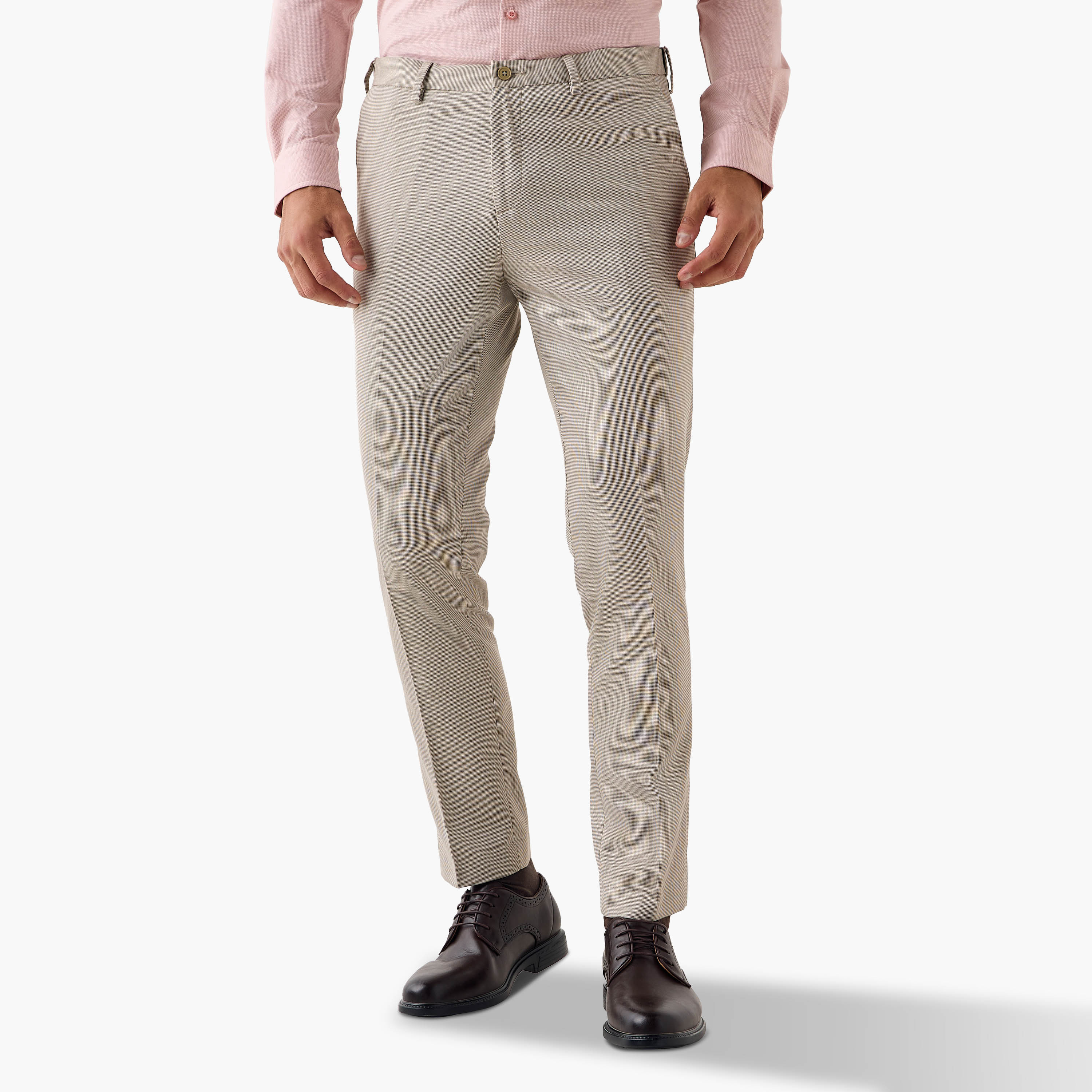 Textured Slim Fit Formal Trousers-men-clothing-bottoms-trousersandchinos-trousers-image-1
