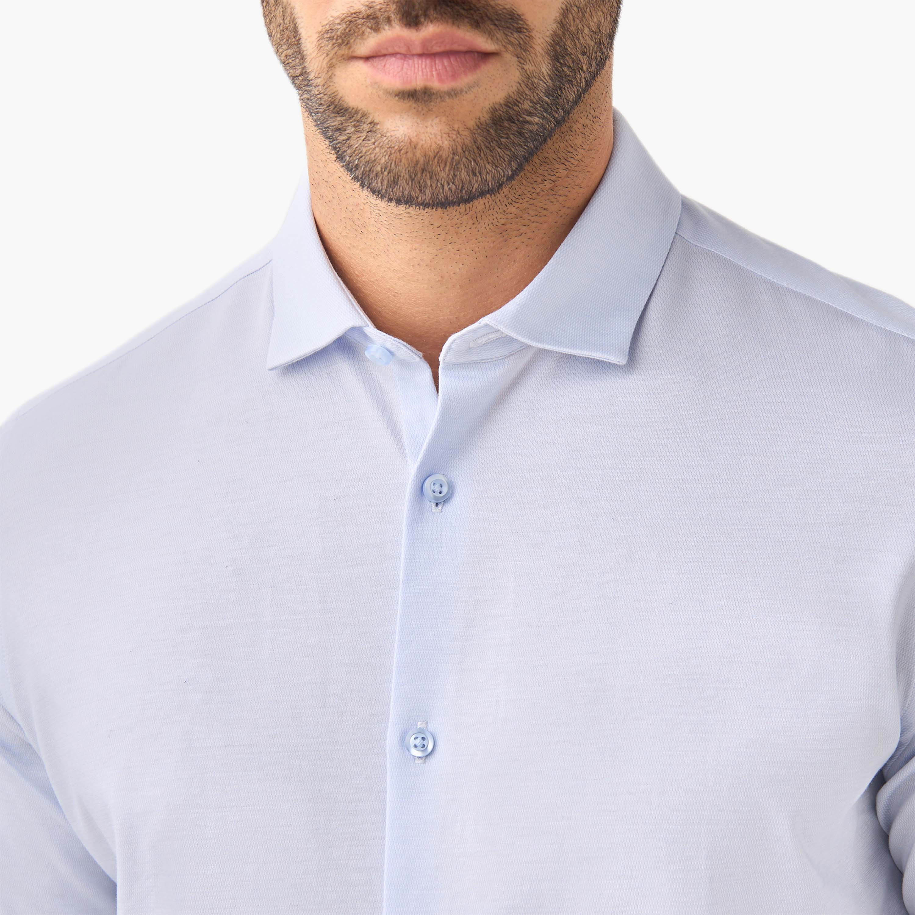 قميص دوبي بقصة ضيقة وياقة عادية وأكمام طويلة-men-clothing-shirts-image-4
