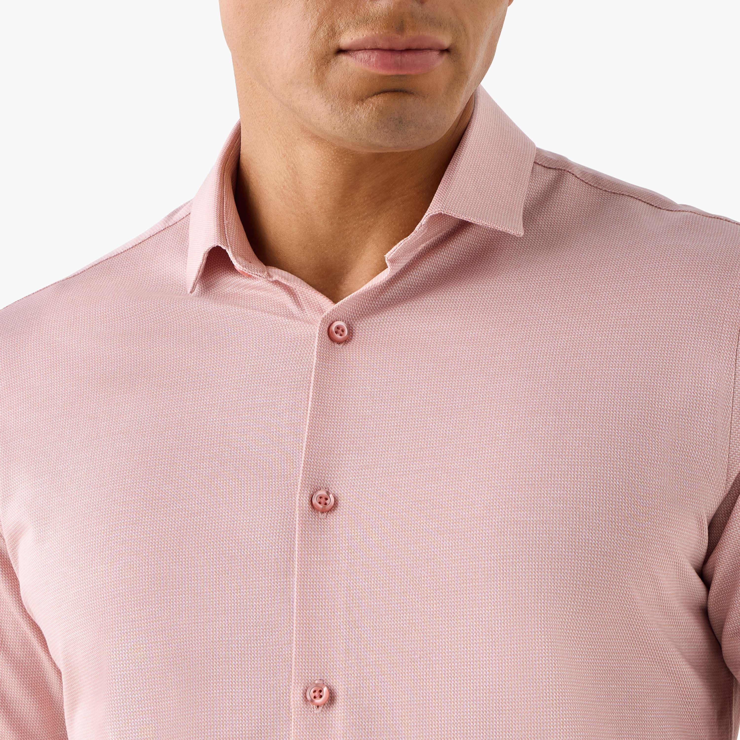 Slim Fit Textured Shirt with Collar-men-clothing-shirts-image-4