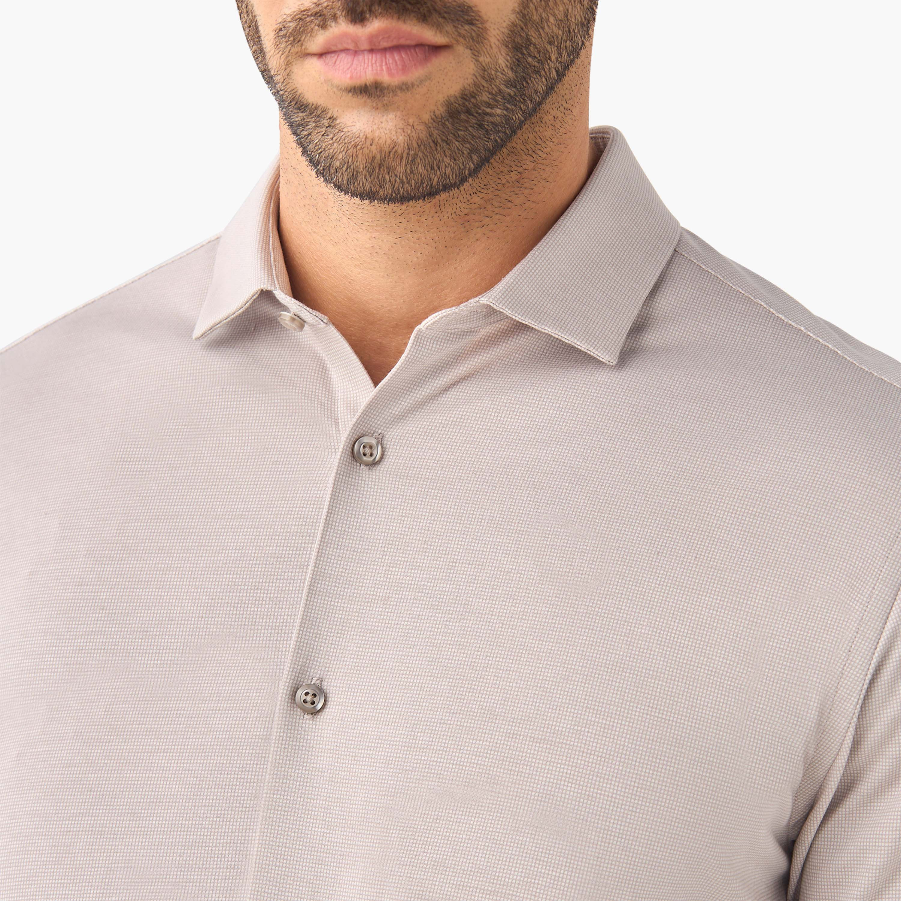 Slim Fit Textured Shirt with Collar and Long Sleeves-men-clothing-shirts-image-4