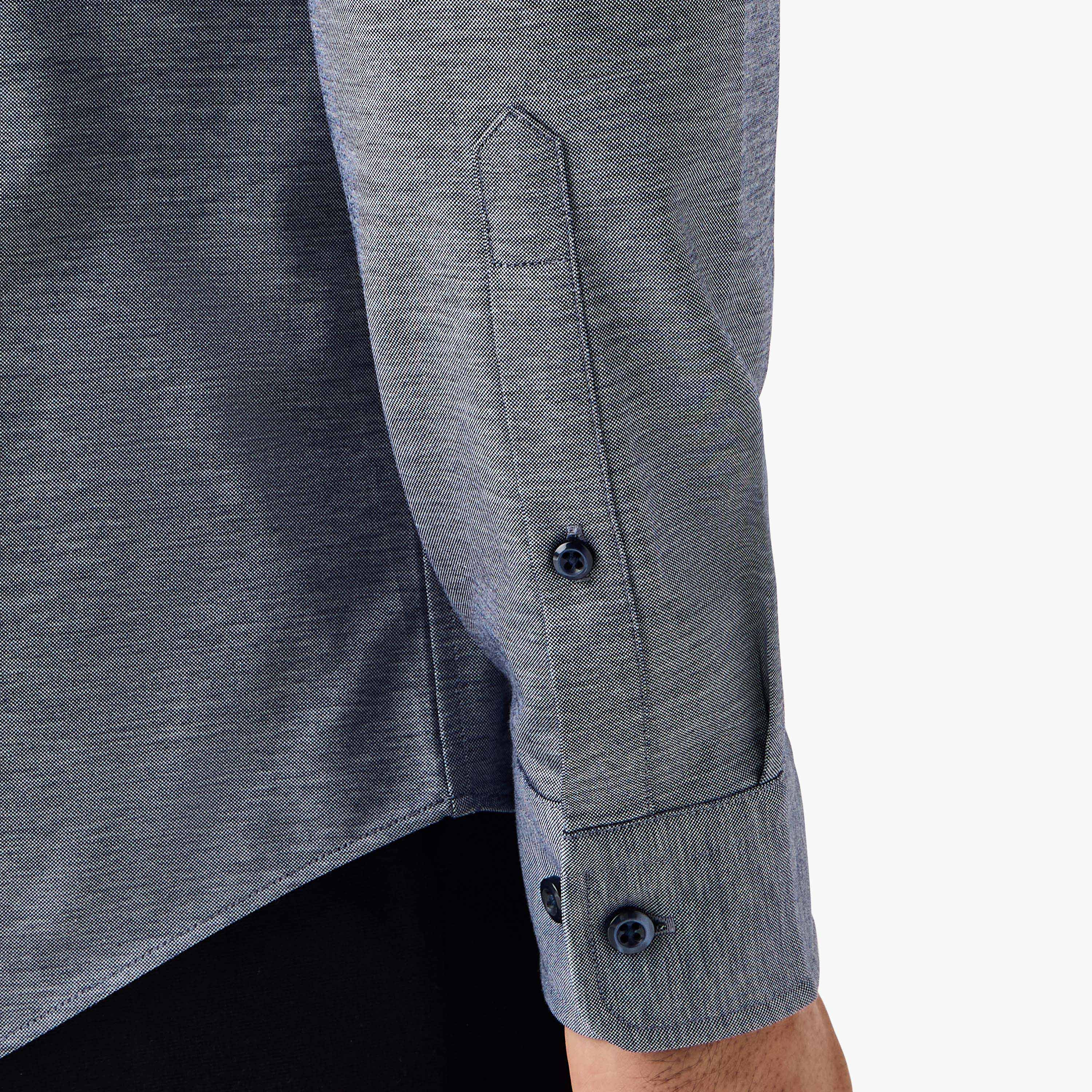 قميص بارز الملمس بقصة ضيقة وياقة عادية وأكمام طويلة-men-clothing-shirts-image-5