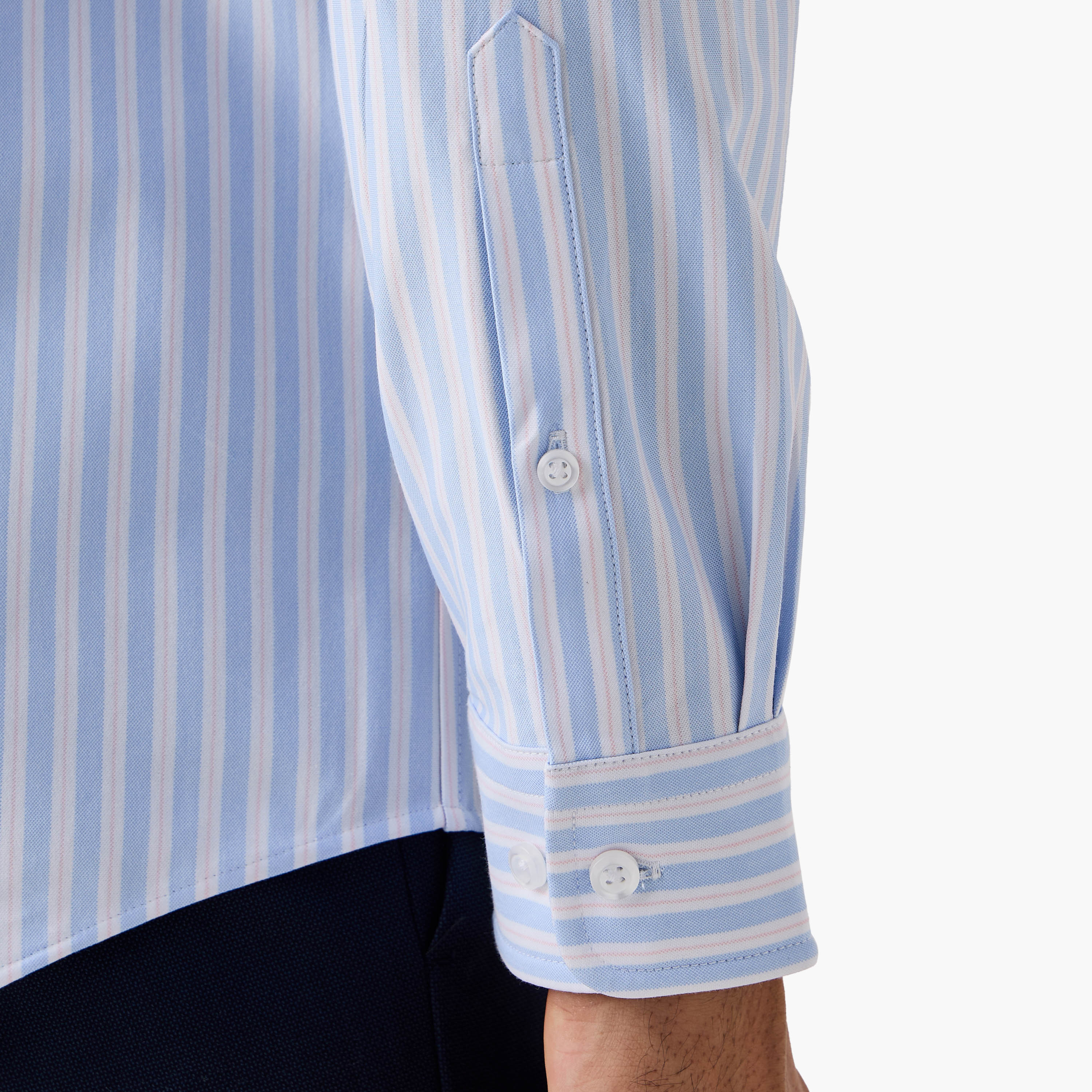 Slim Fit Striped Shirt with Collar-men-clothing-shirts-image-5