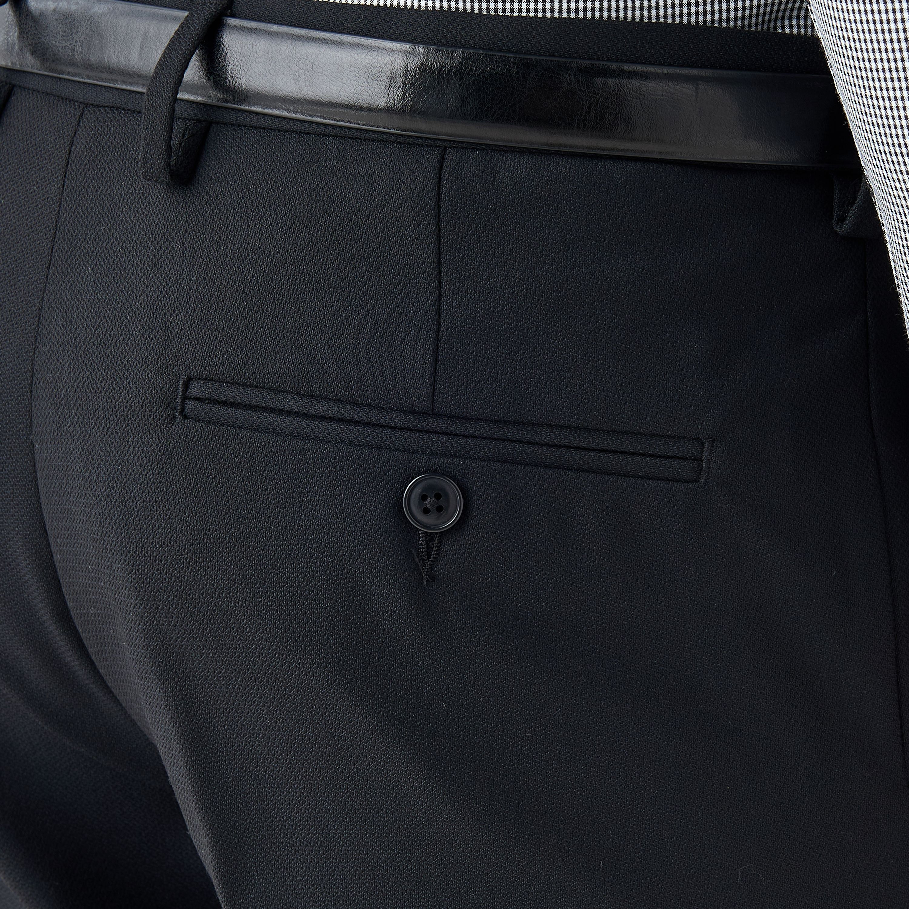Slim Fit Belted Flexi Waist Trousers with Pockets-men-clothing-bottoms-trousersandchinos-trousers-image-5