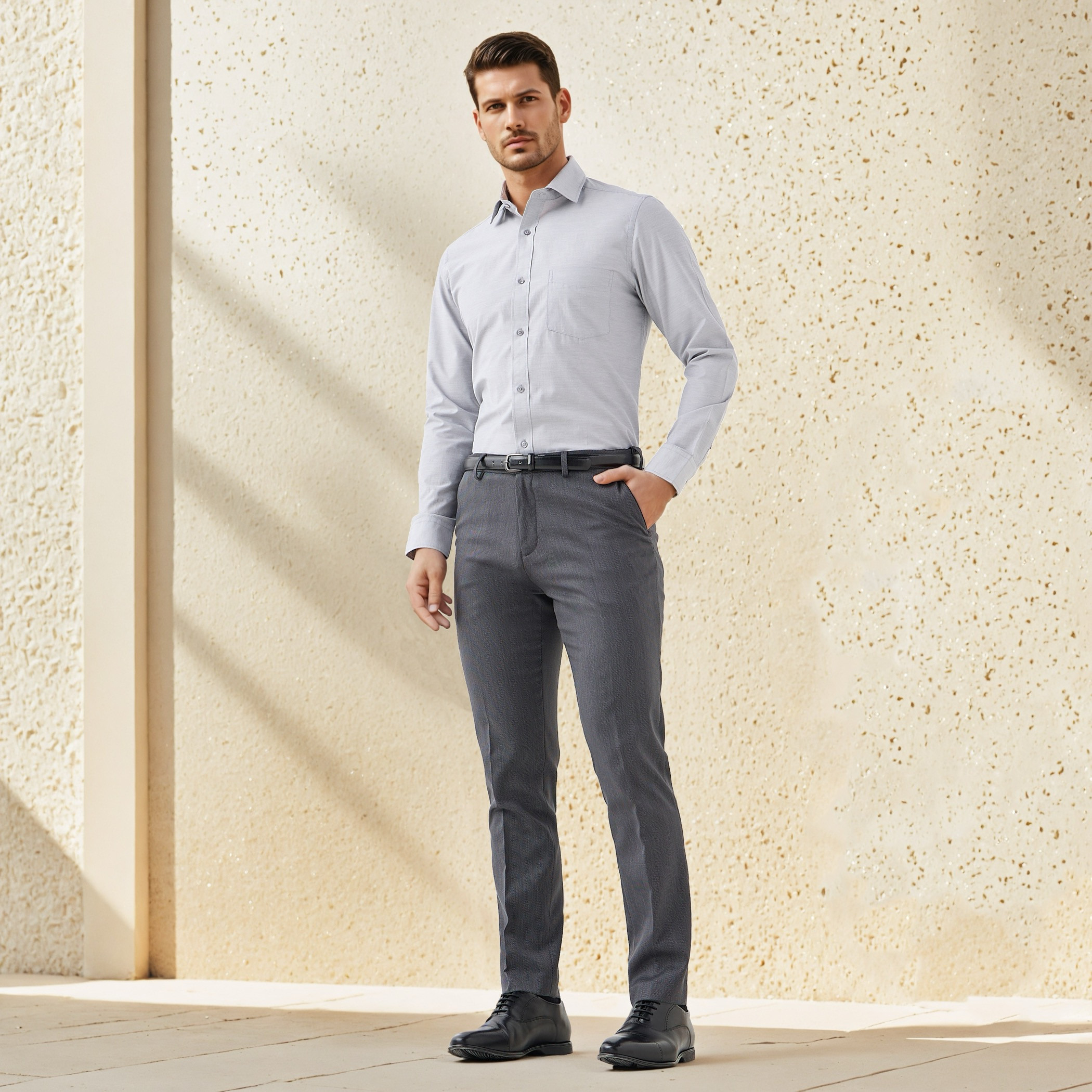 قميص رسمي سهل الكي بقصة عادية-men-clothing-shirts-image-2