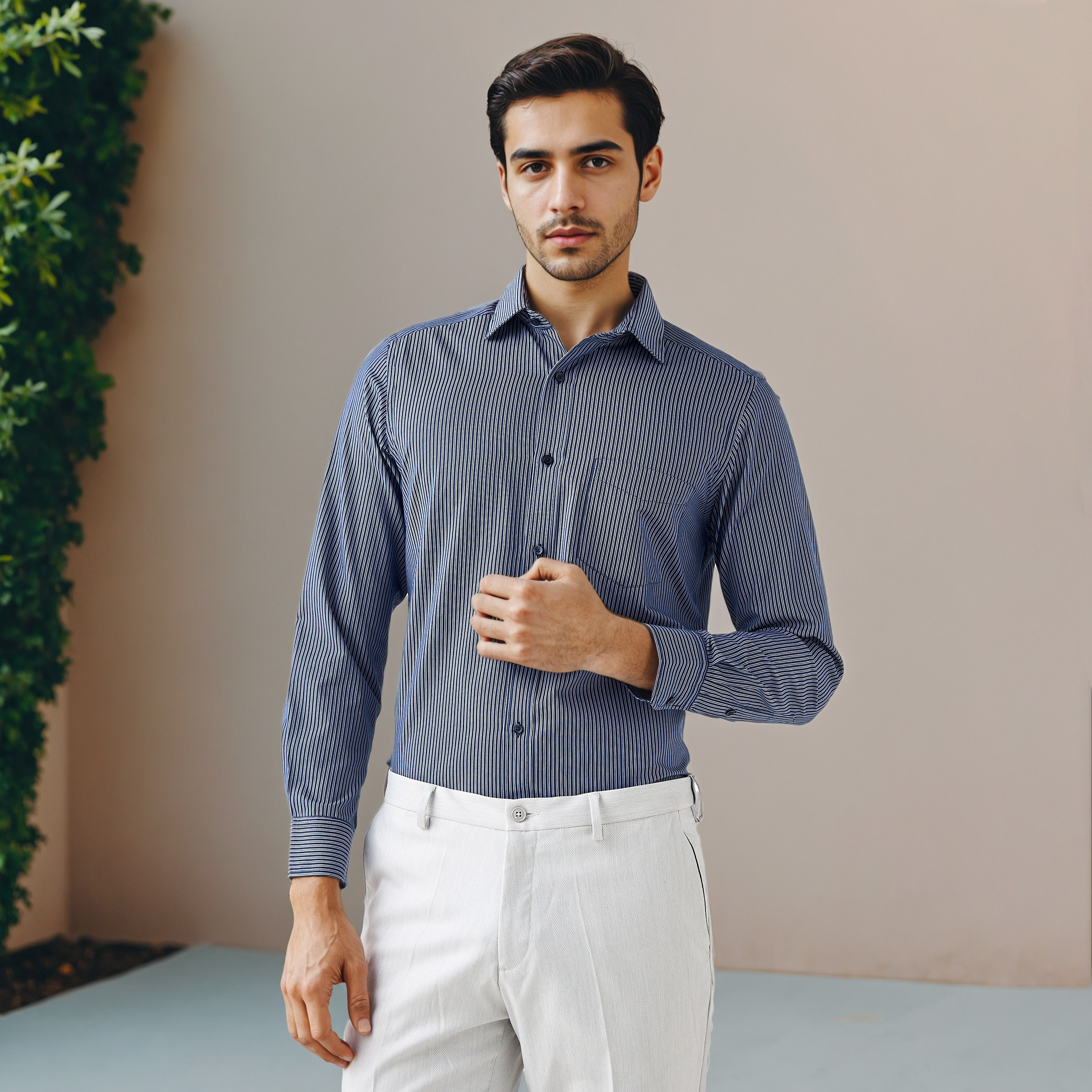 قميص مخطط بقصّة عادية-men-clothing-shirts-image-1