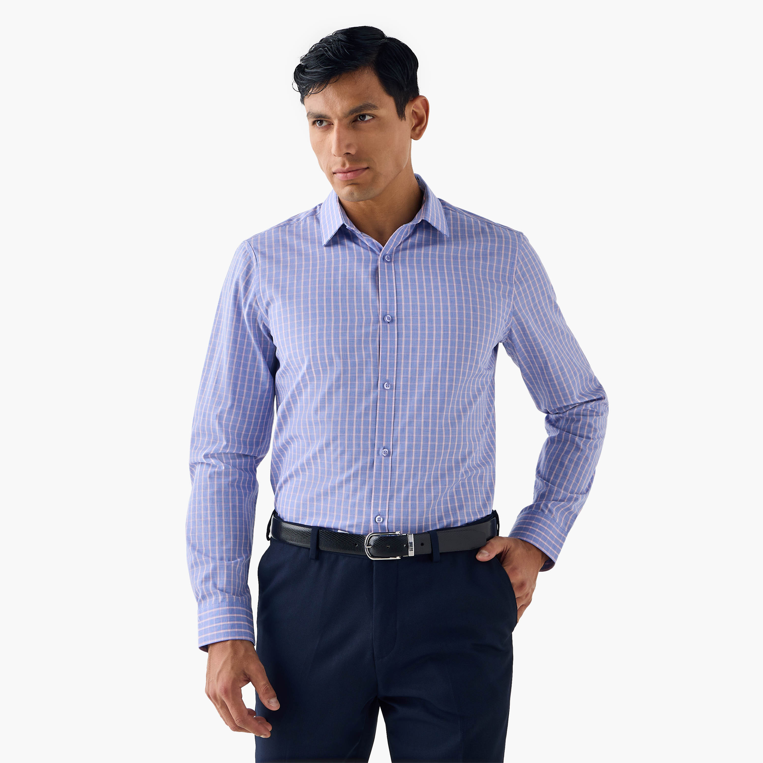 Regular Fit Collared Checked Shirt-men-clothing-shirts-image-1