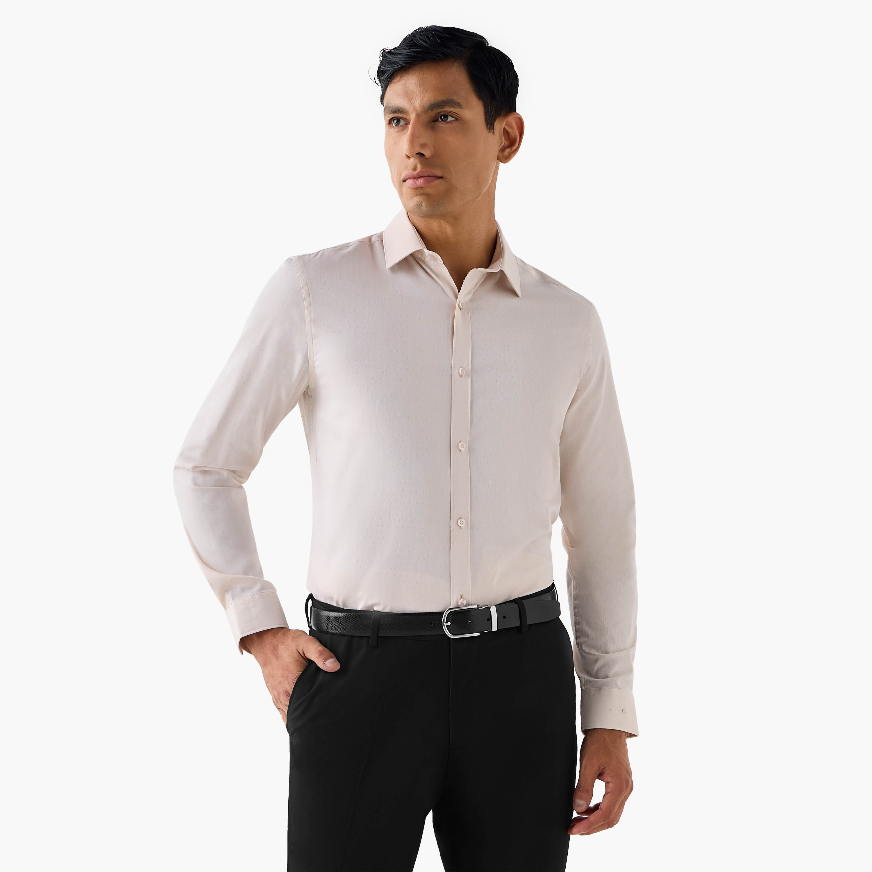 Regular Fit Textured Collared Shirt-men-clothing-shirts-image-1