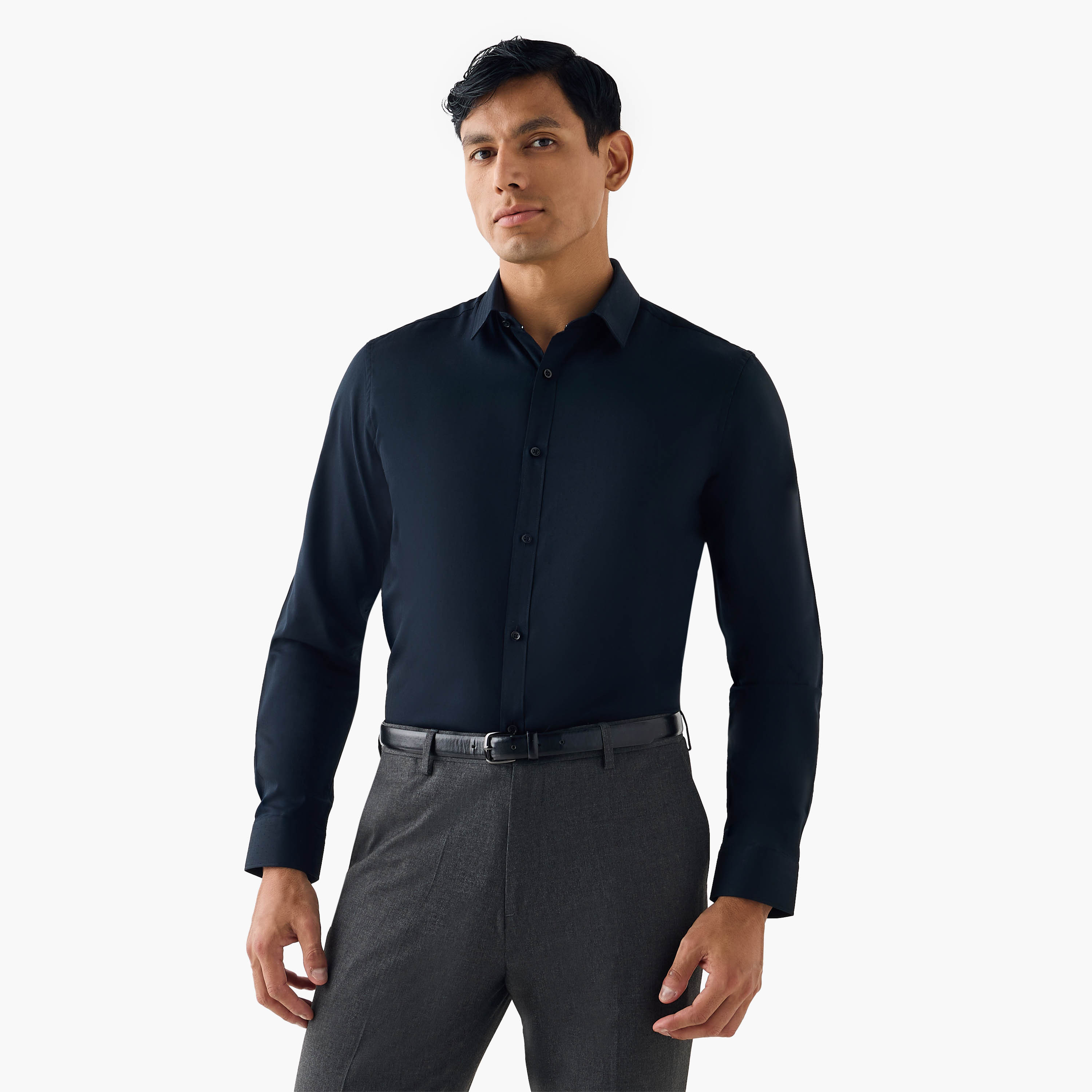 Regular Fit Textured Collared Shirt-men-clothing-shirts-image-1