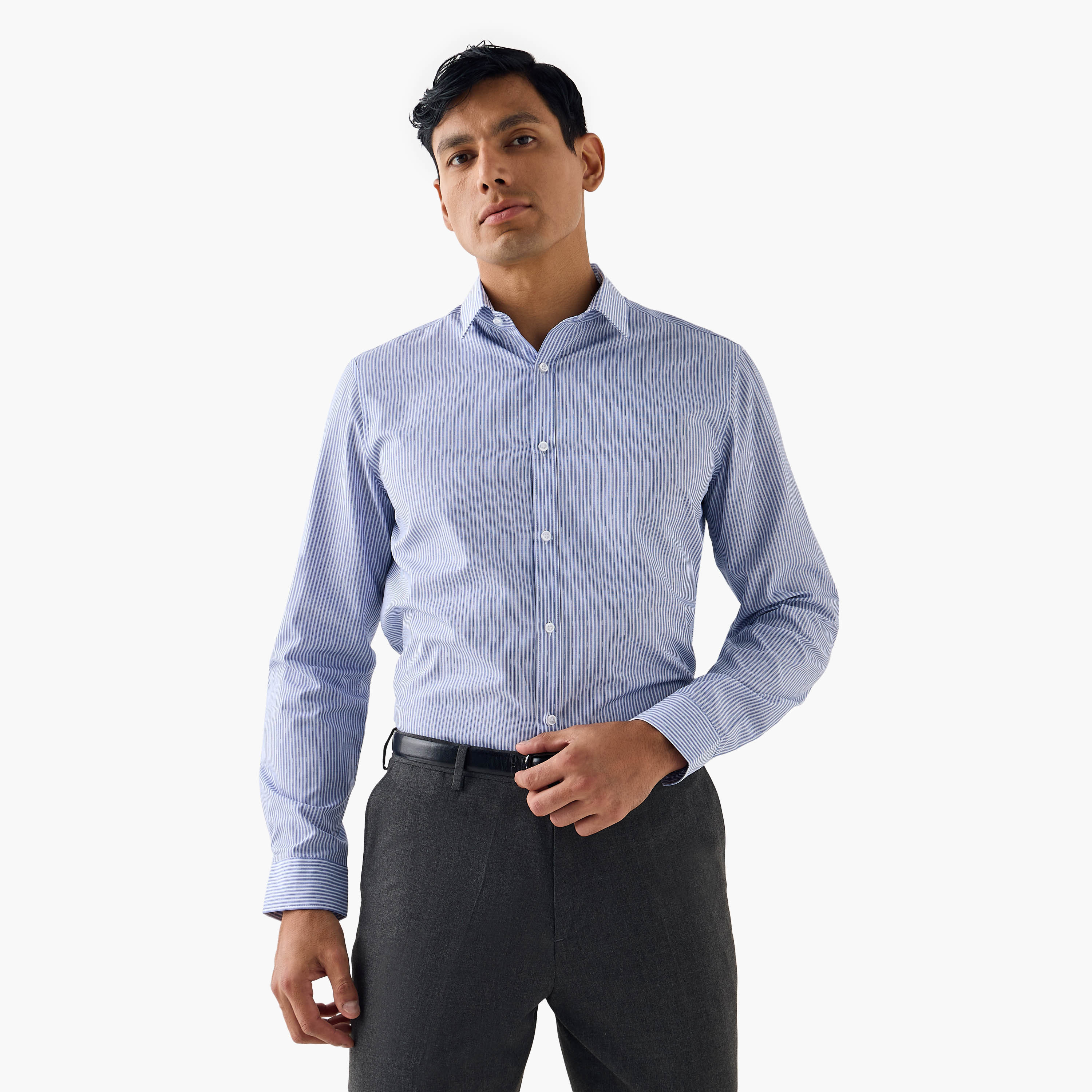 قميص مقلّم بياقة عادية-men-clothing-shirts-image-1
