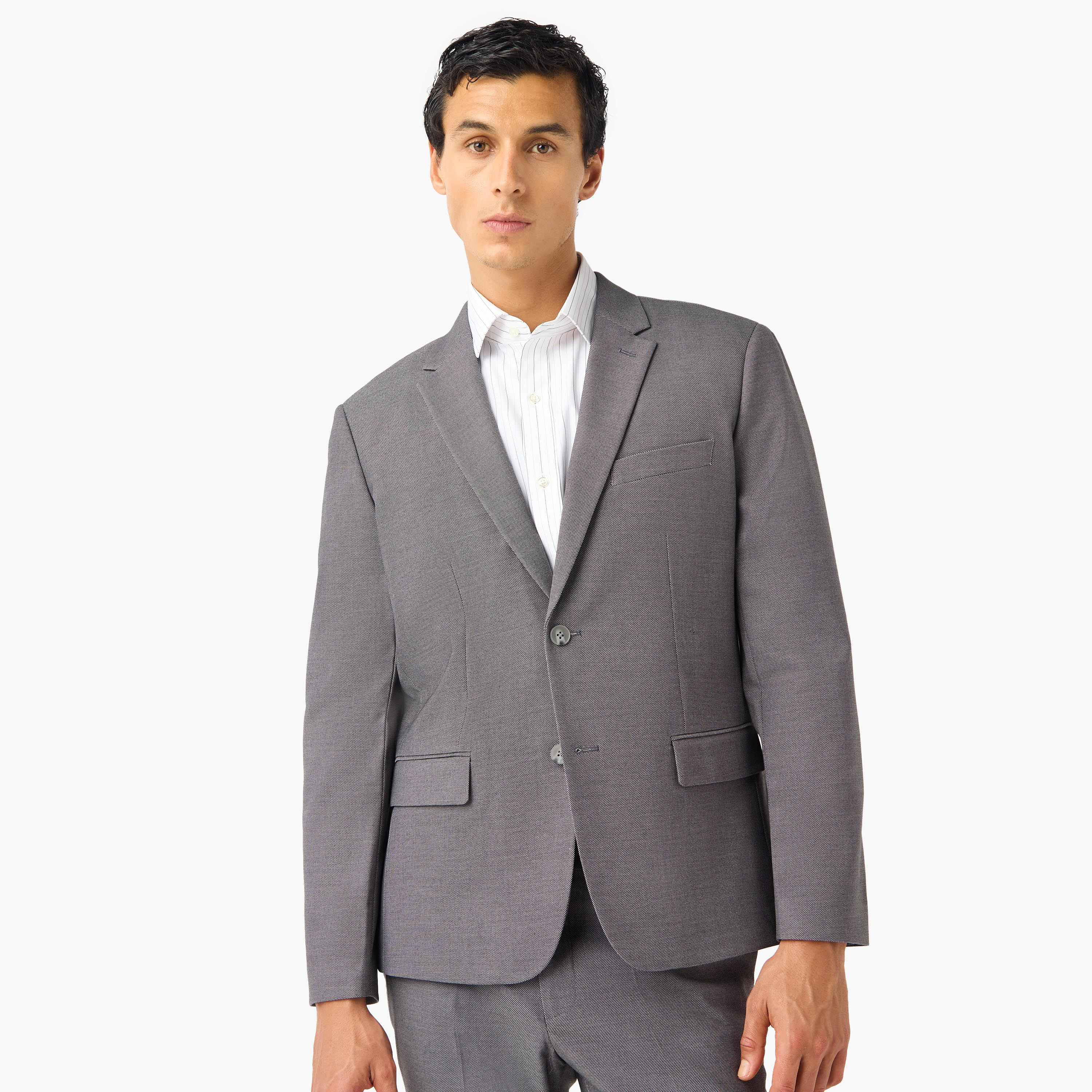 Dobby Textured Notch Lapel Blazer-men-winterwear-jacketsandblazers-image-1