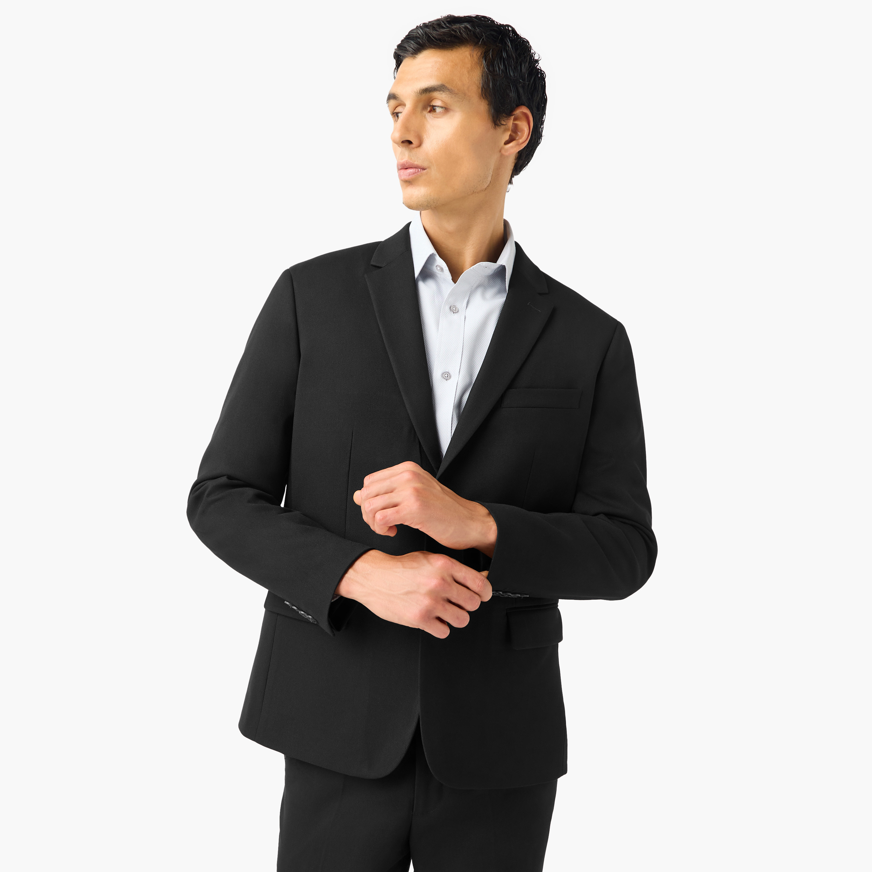 Dobby Textured Notch Lapel Blazer-men-winterwear-jacketsandblazers-image-1