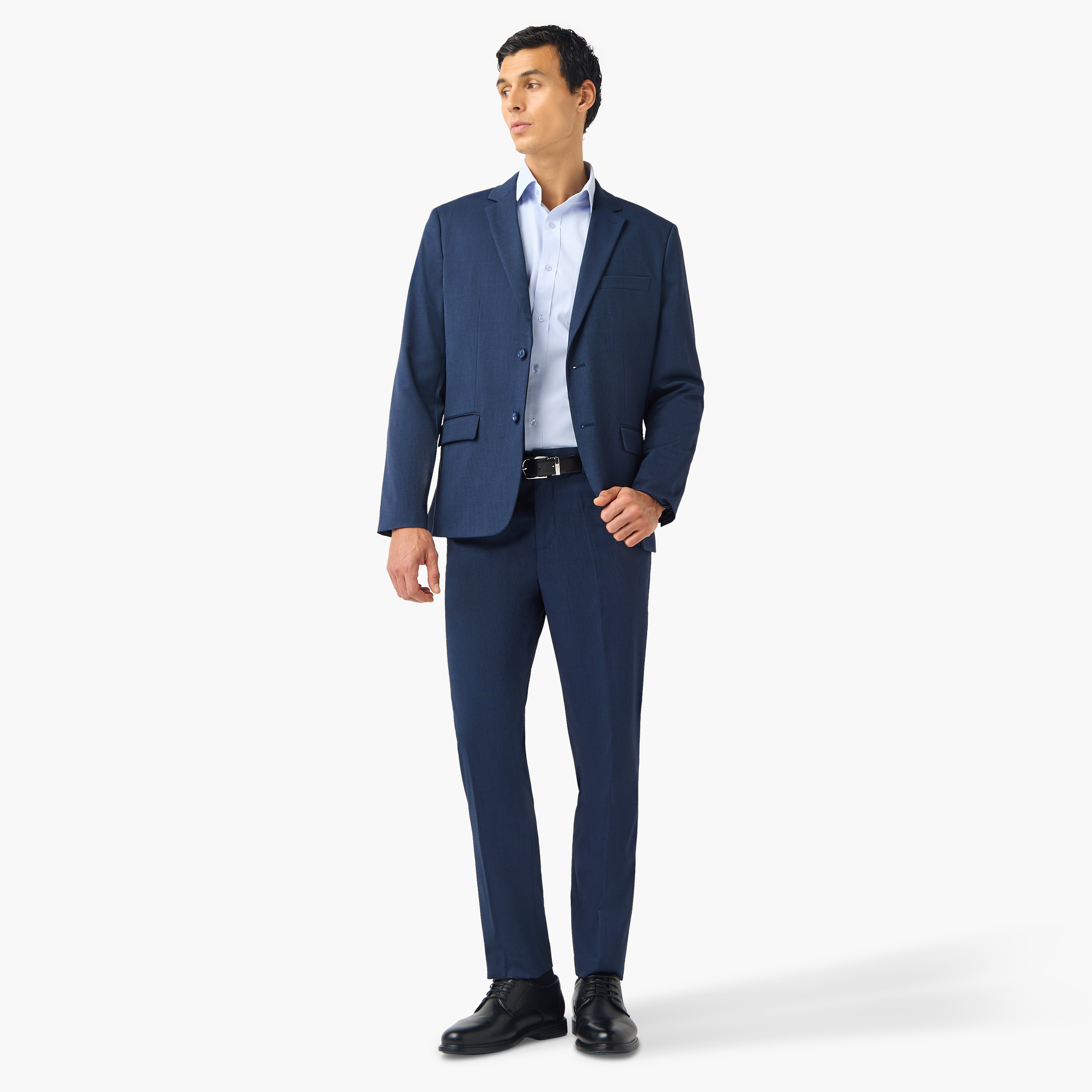 Slim Fit Dobby Textured Flexi Waist Trousers-men-clothing-bottoms-trousersandchinos-trousers-image-5