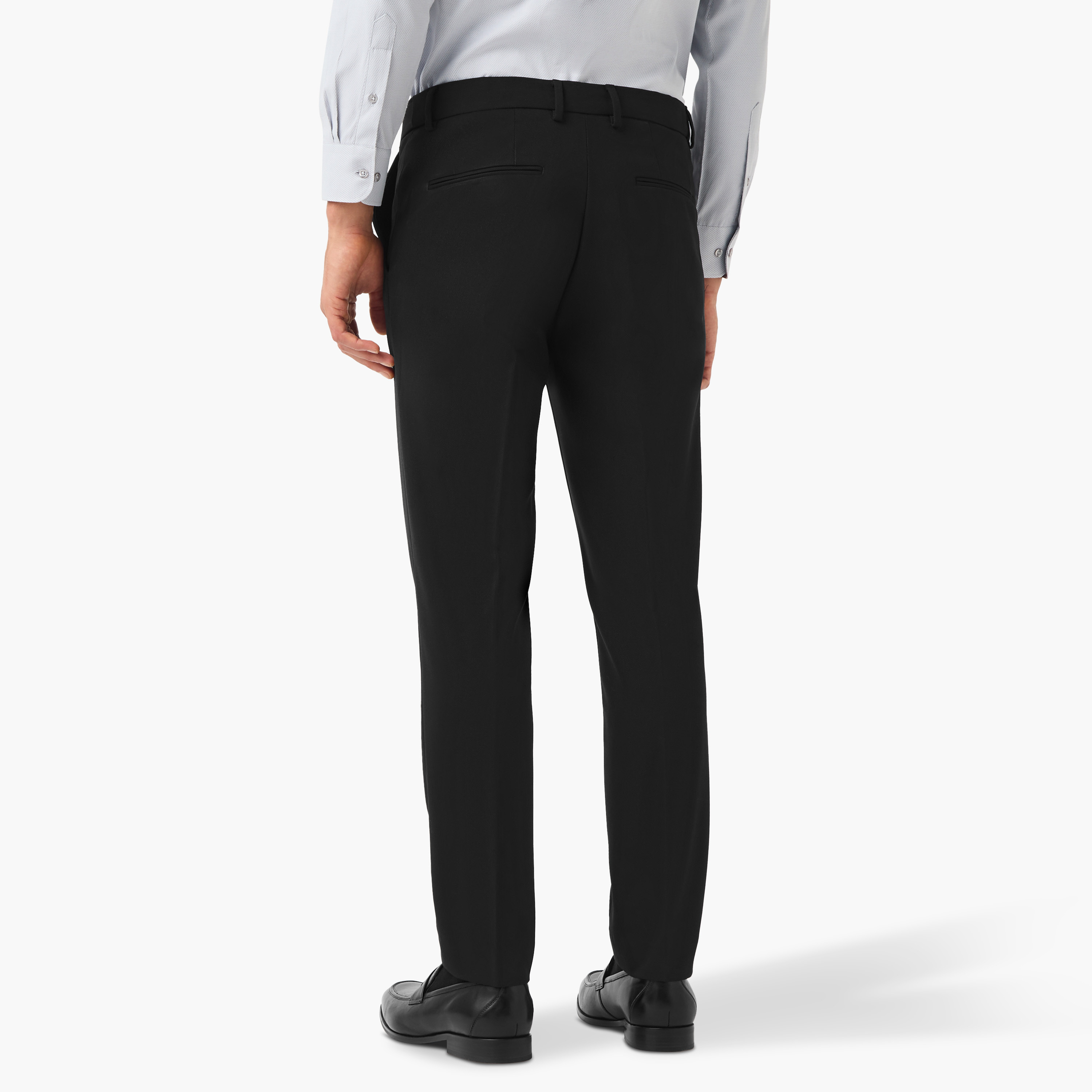Slim Fit Dobby Textured Flexi Waist Trousers-men-clothing-bottoms-trousersandchinos-trousers-image-2