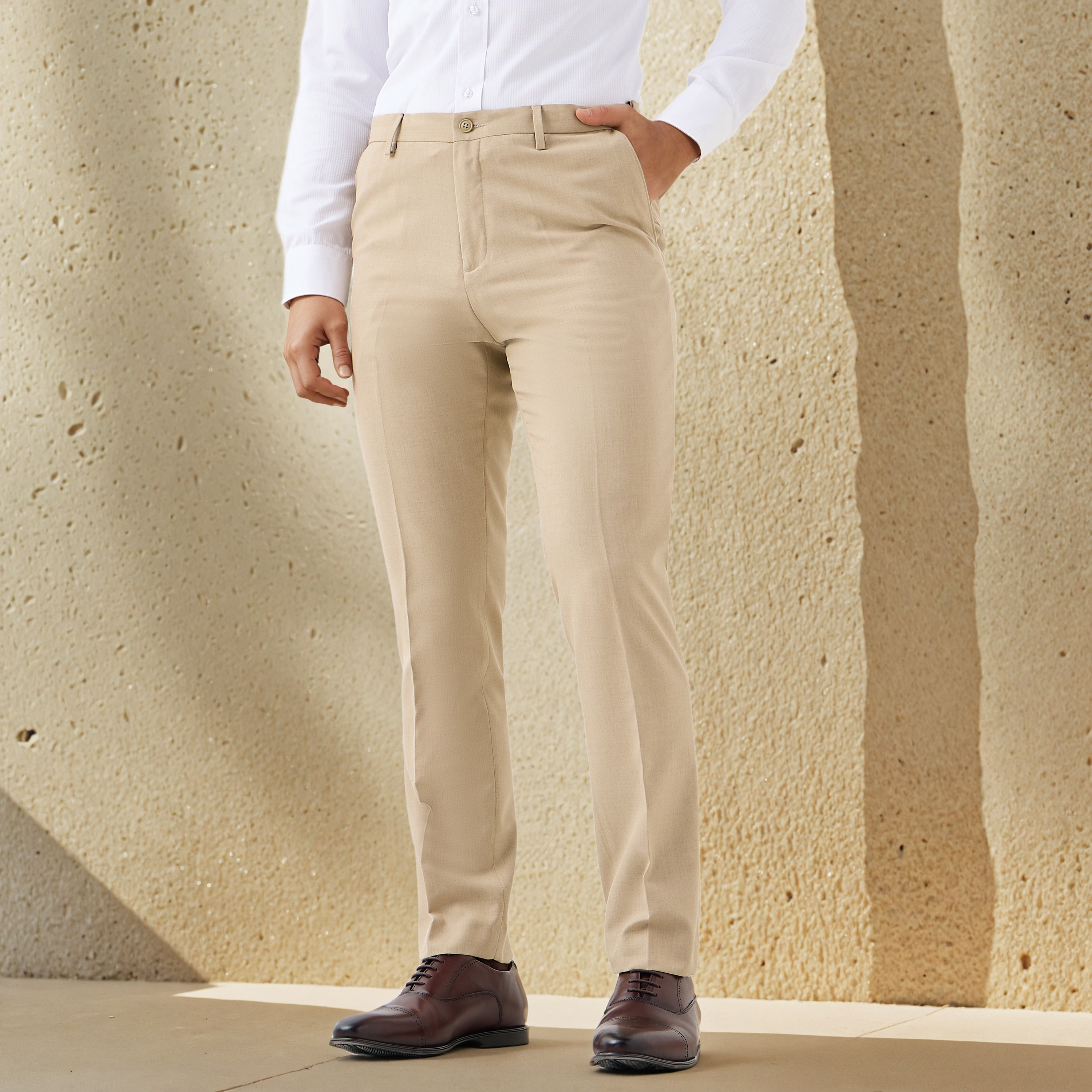 Textured Regular Fit Pants with Flexi Waist-men-clothing-bottoms-trousersandchinos-trousers-image-1