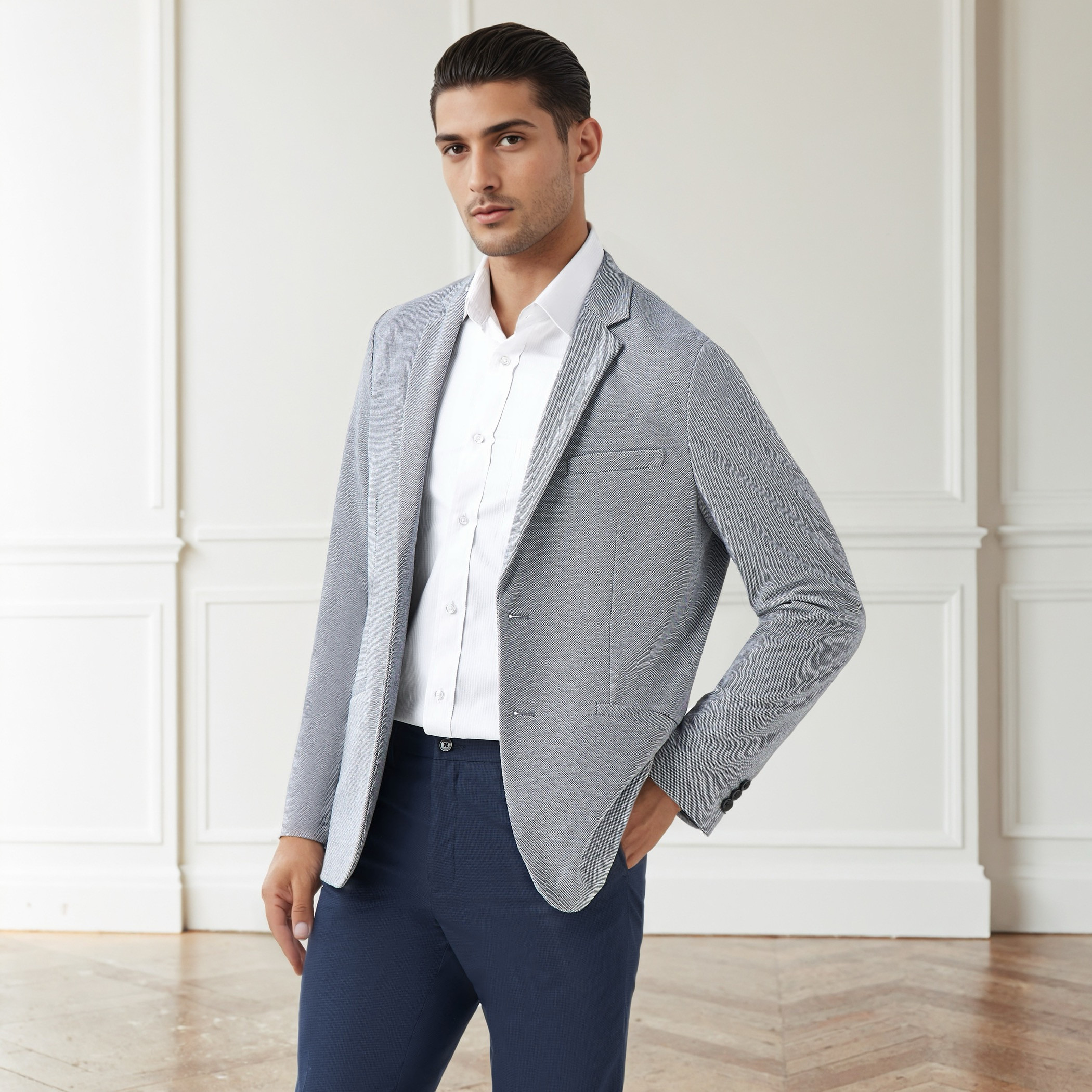 Men Regular Fit Notch Lapel Blazer-men-winterwear-jacketsandblazers-image-1