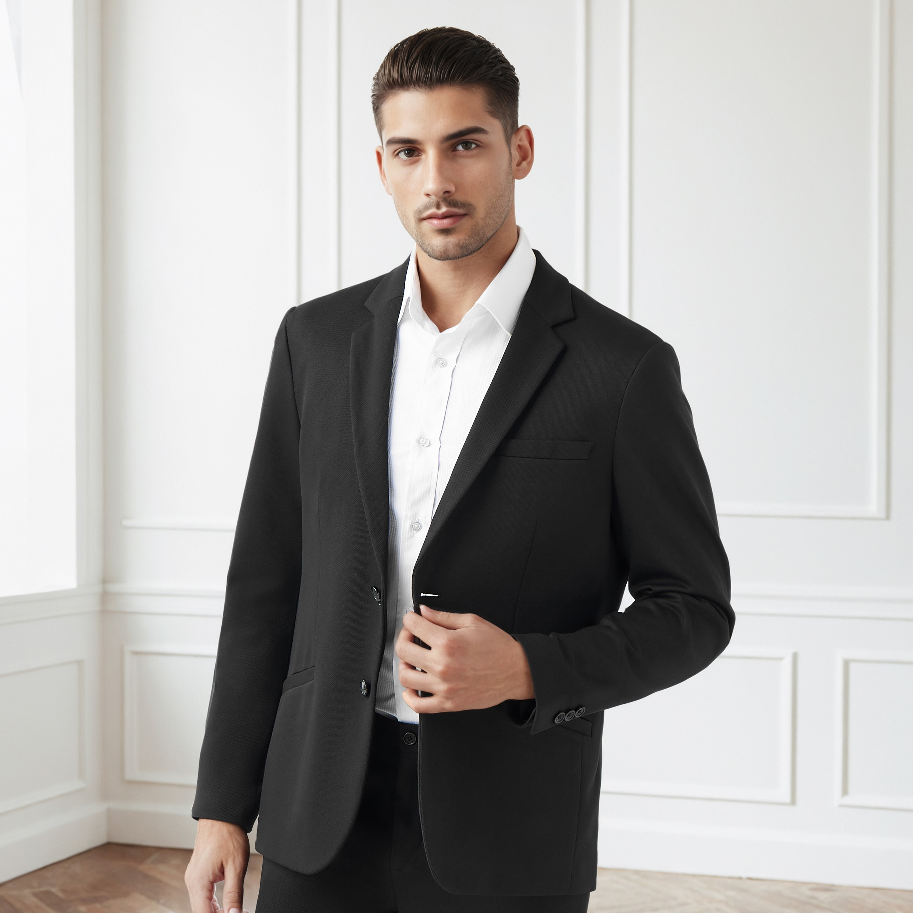 Men Regular Fit Notch Lapel Blazer-men-winterwear-jacketsandblazers-image-1