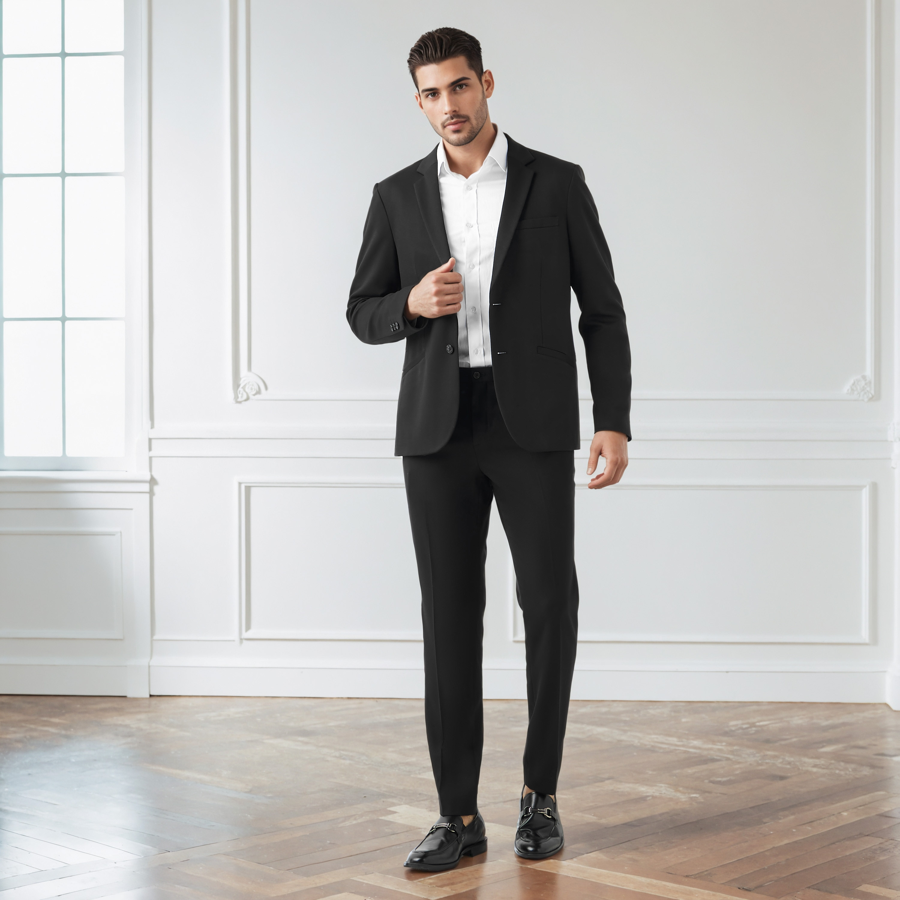 Men Regular Fit Notch Lapel Blazer-men-winterwear-jacketsandblazers-image-2