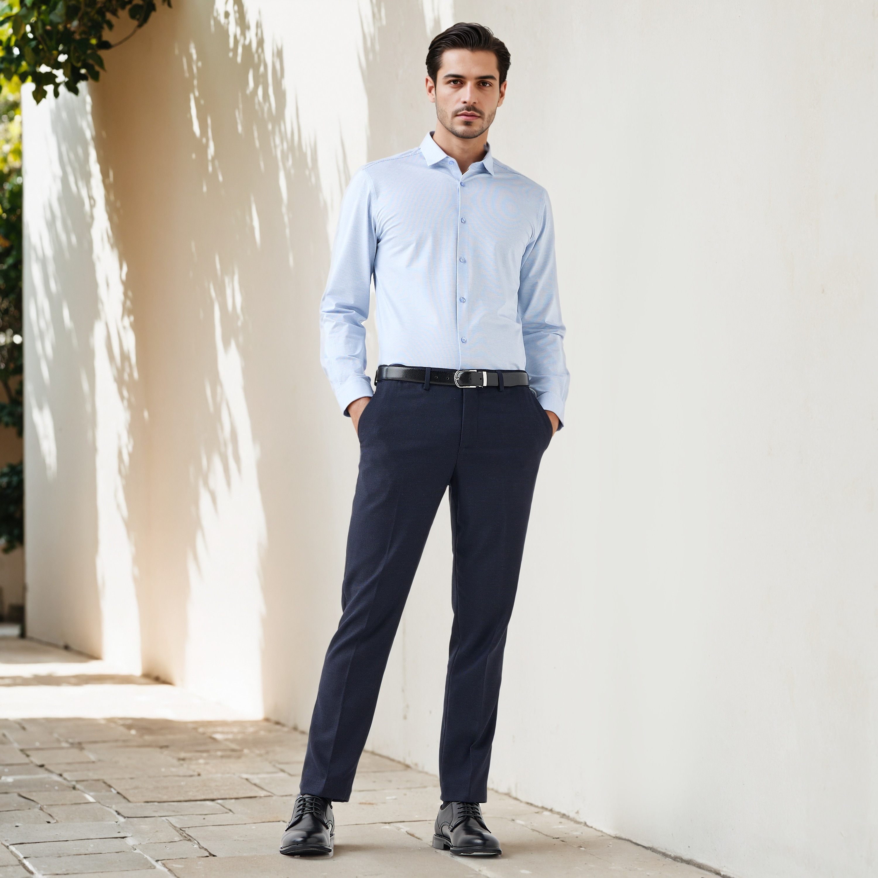 قميص دوبي بقصّة عادية-men-clothing-shirts-image-2
