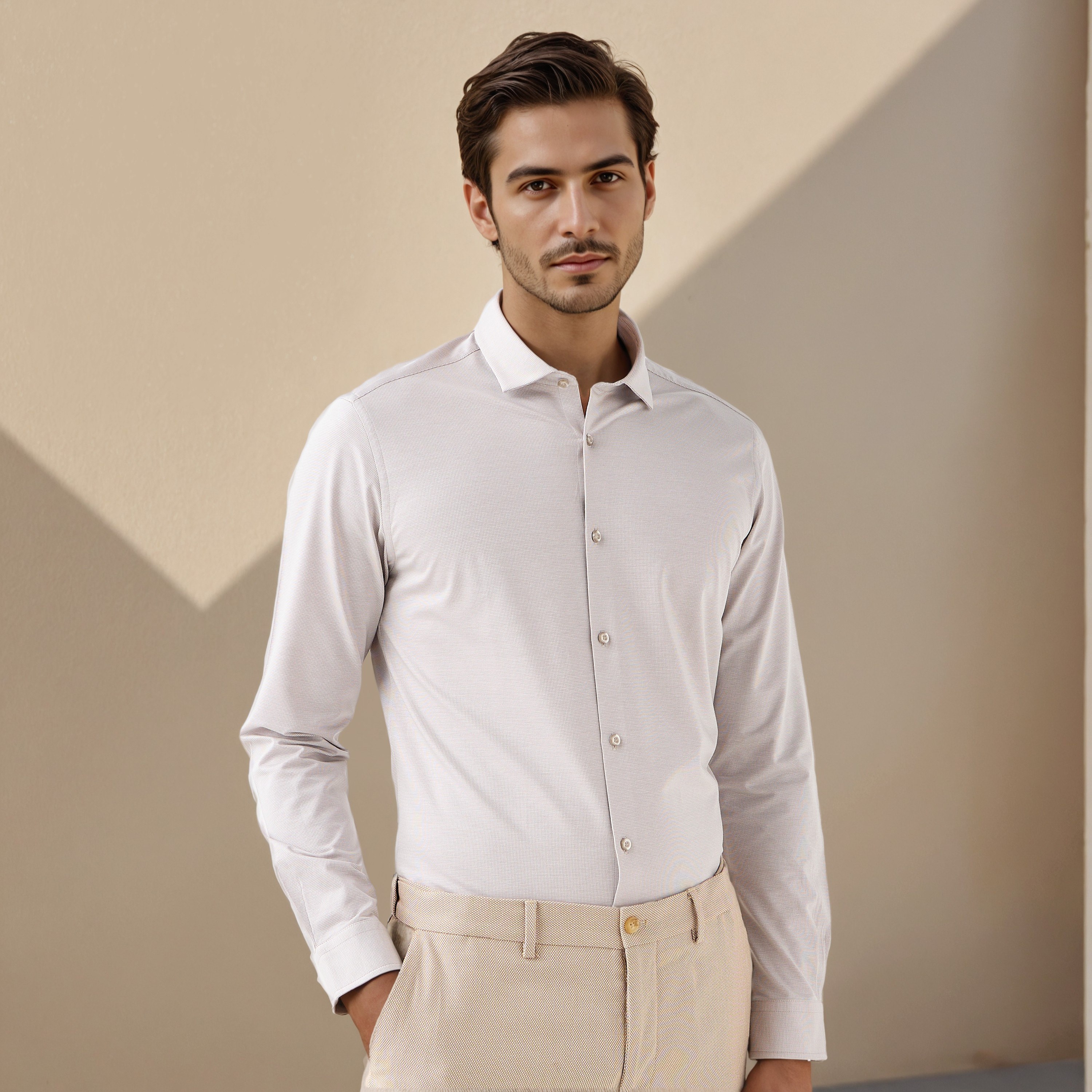 قميص بارز الملمس بقصّة عادية-men-clothing-shirts-image-1