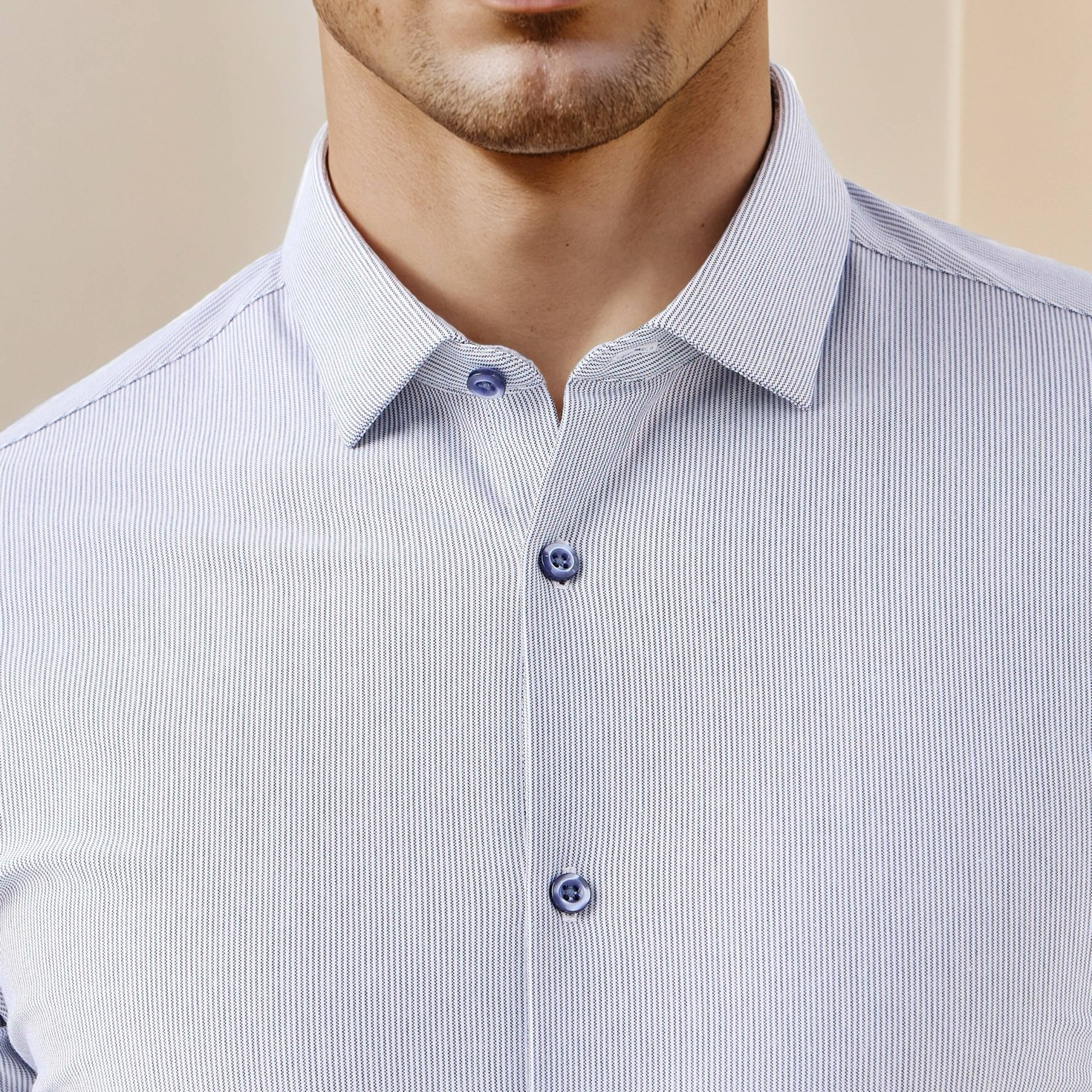 Regular Fit Striped Collared Shirt with Long Sleeves-men-clothing-shirts-image-5