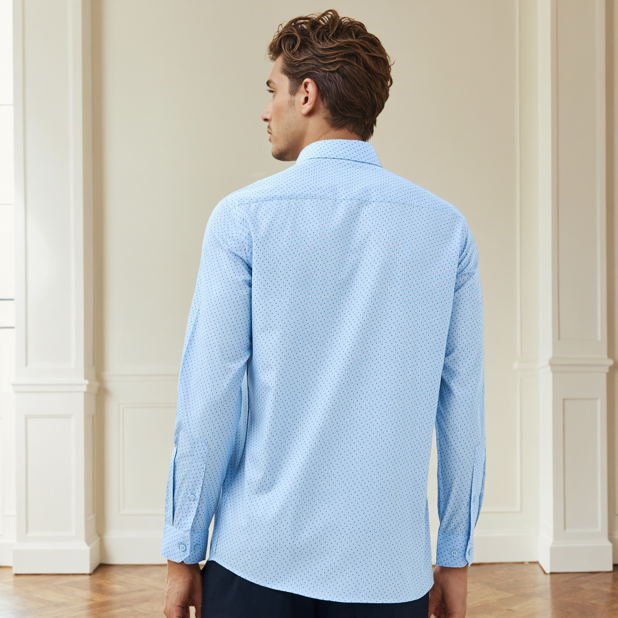 Regular Fit Printed Collared Shirt with Long Sleeves-men-clothing-shirts-image-2