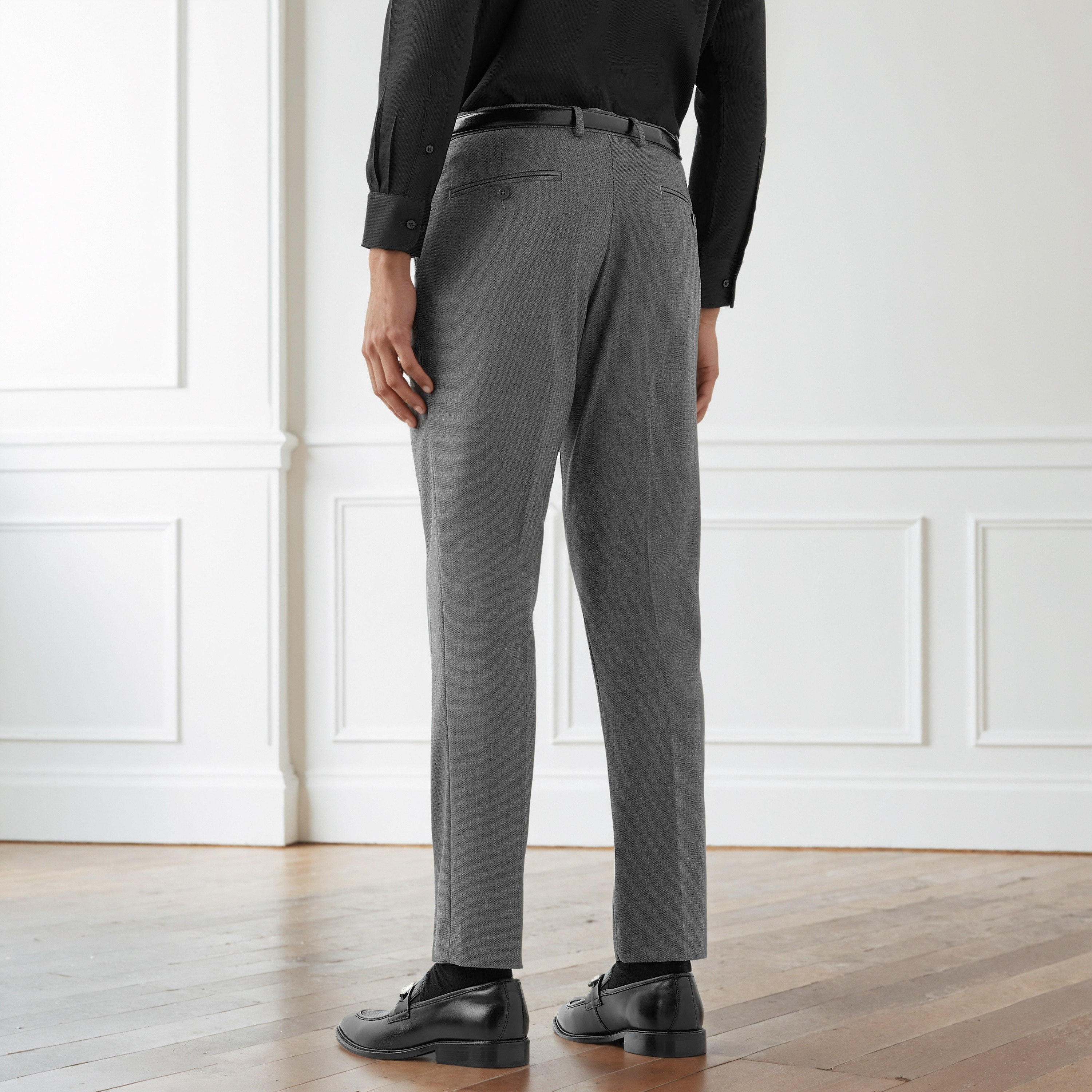 Men Slim Fit Polyester Blend Flexi Waist Formal Trousers-men-clothing-bottoms-trousersandchinos-trousers-image-3