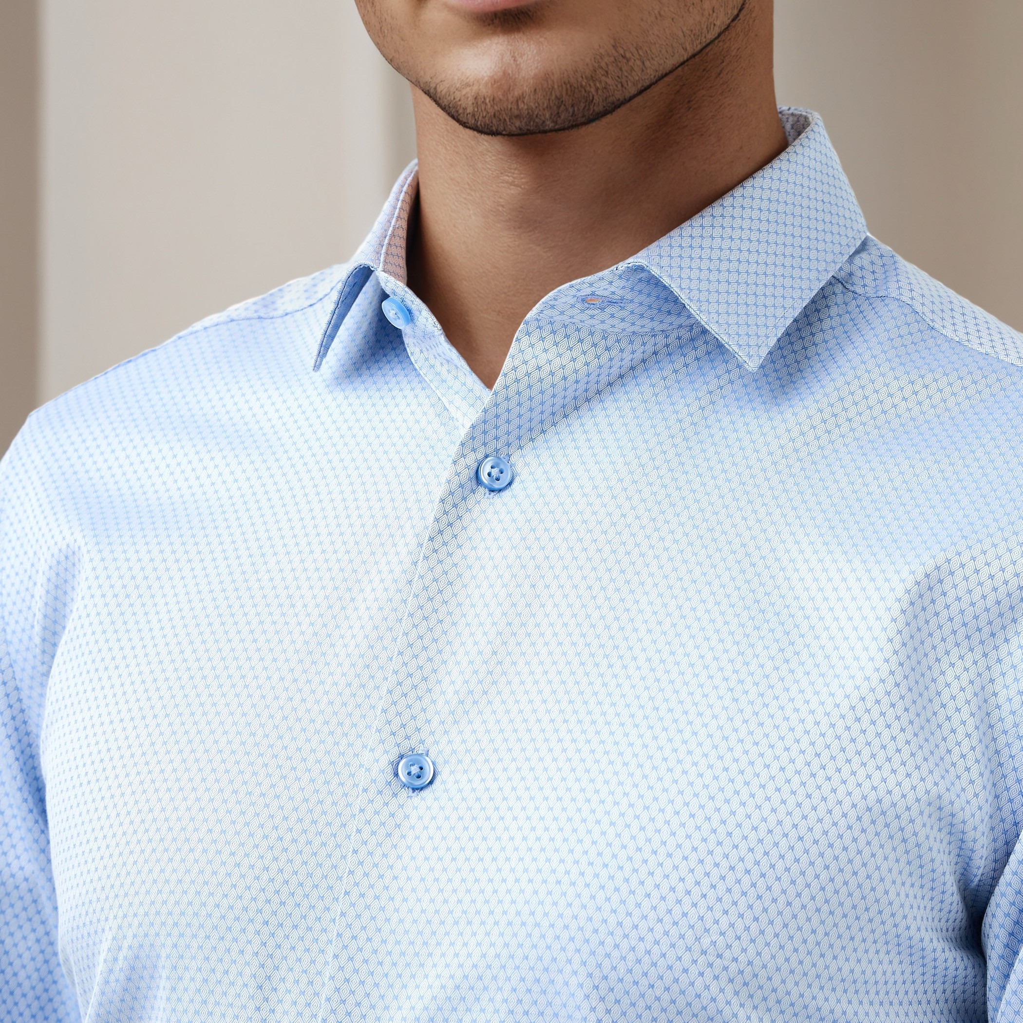 Regular Fit Dobby Shirt with Collar-men-clothing-shirts-image-4